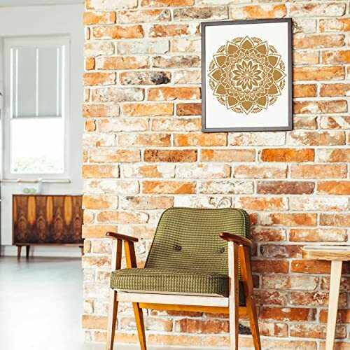 Mwoot 4Pcs Large Mandala Art Stencils Kit, Reusable Diy Drawing Painting Template For Wood Wall Art Designs, Flowers Dotting Scale Stencils For Painting On Tile Furniture Floor Decor(30X30Cm)
