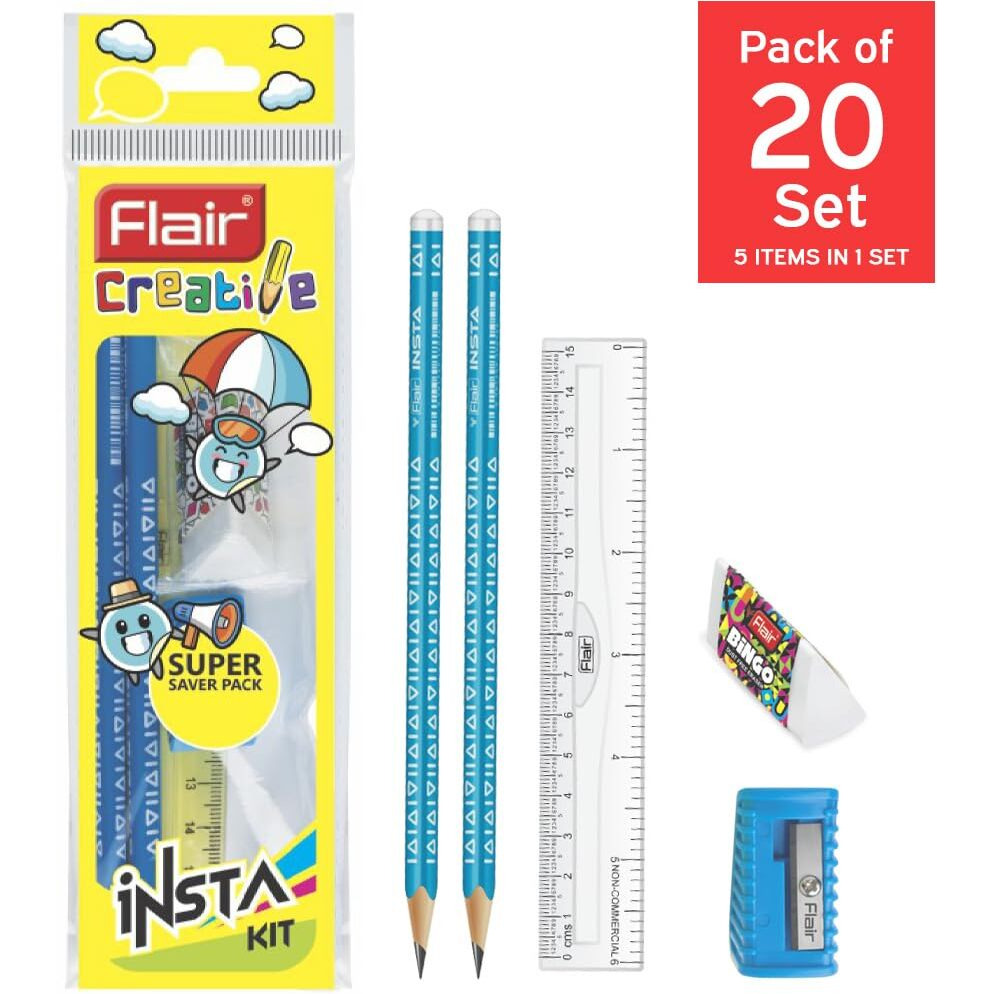 Flair Creative Series Insta Smart Kit | Combination Smart Kit For Your Creative Need | Attractive Stationery Kit | Stationery Kit Ideal For Gifting | Pack Of 20