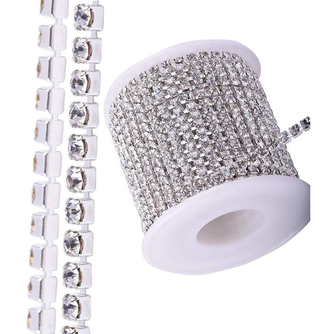 Diy Crafts Design No  1, 11 Yards Crystal Rhinestone, Crystal Rhinestone Close Chain Trimming Claw Chain Jewelry (Design No  1, 11 Yards Crystal Rhinestone)