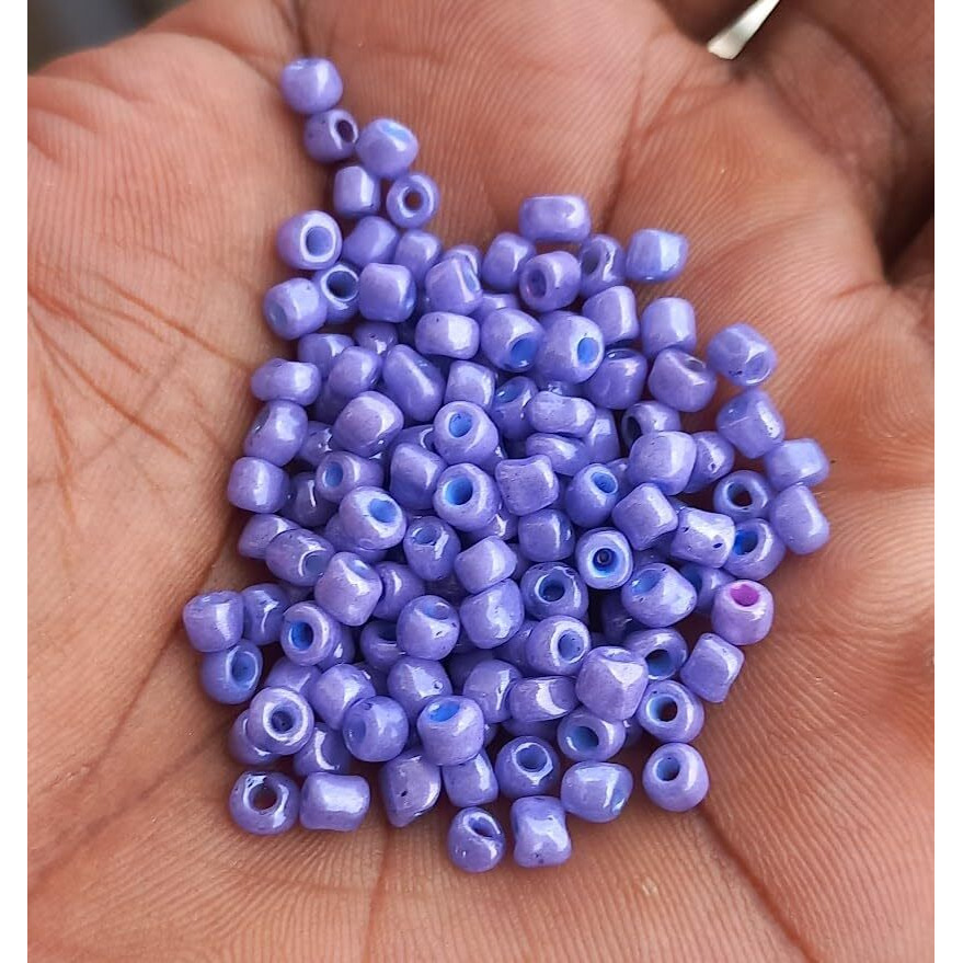 Omx, 3800 Pieces, Size - 6/0, (4Mm) Wt - 330Gram, Glass Seed Beads Pony Beads Mini Spacer Beads Loose Beads Poth For Diy Bracelet Necklaces Craft Jewelry Making Supplies (4Mm, Light Purple)