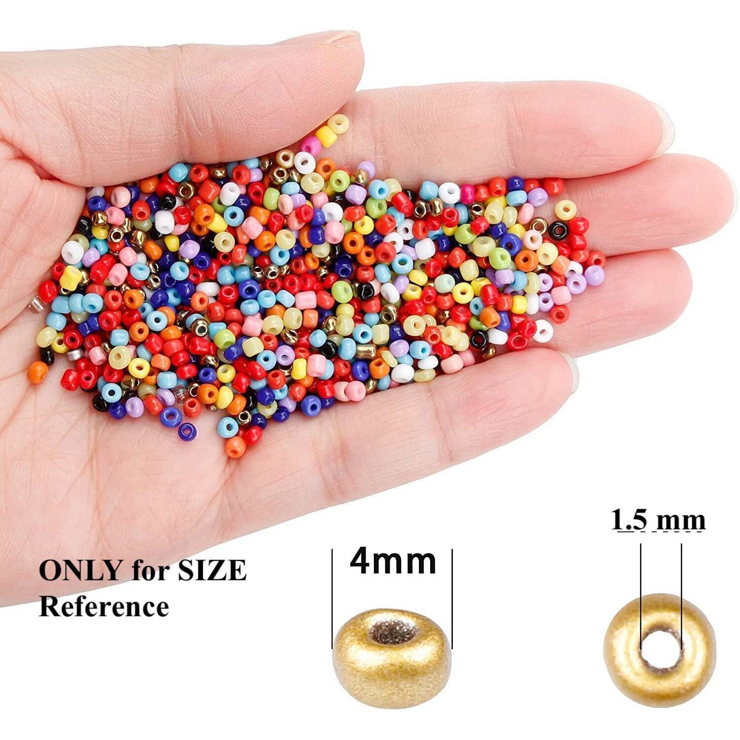 Omx, 3800 Pieces, Size - 6/0, (4Mm) Wt - 330Gram, Glass Seed Beads Pony Beads Mini Spacer Beads Loose Beads Poth For Diy Bracelet Necklaces Craft Jewelry Making Supplies (4Mm, Light Purple)