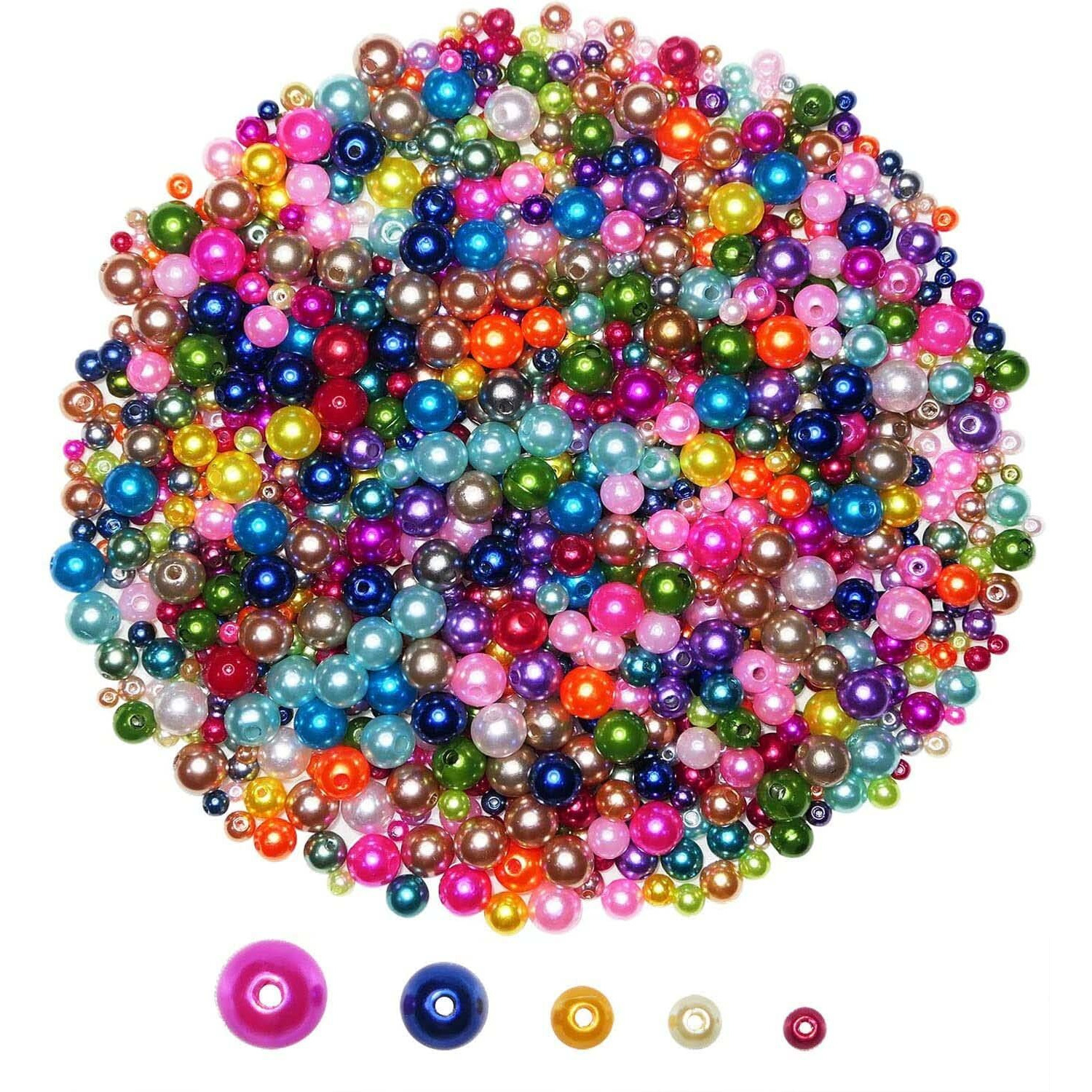 Diy Crafts 800X Pcs, Mixed Kit, Line Pearl Beads, Artificial Beads Garland, Plastic Pearl String Mixed Items For Crafts (Color Random Lot) Jewellery Accessories Home Decorati (800X Pcs, Mixed Kit)