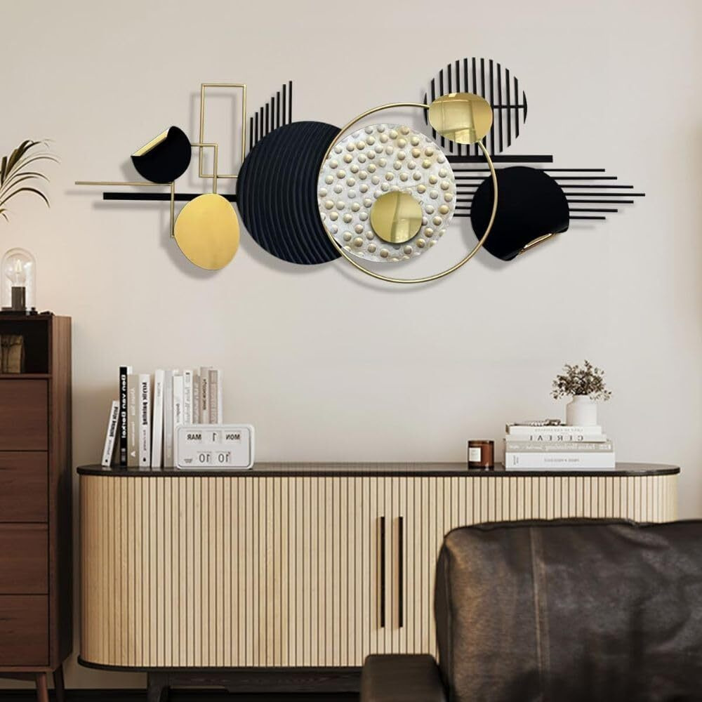 Pedex - Handcrafted Metal Modern Wall Art Multicolor Unique Modern Sculpture For Stylish Interiors Wall Art For Home Decor, Living Room, Bedroom & Office (Size 46X26 Inch)