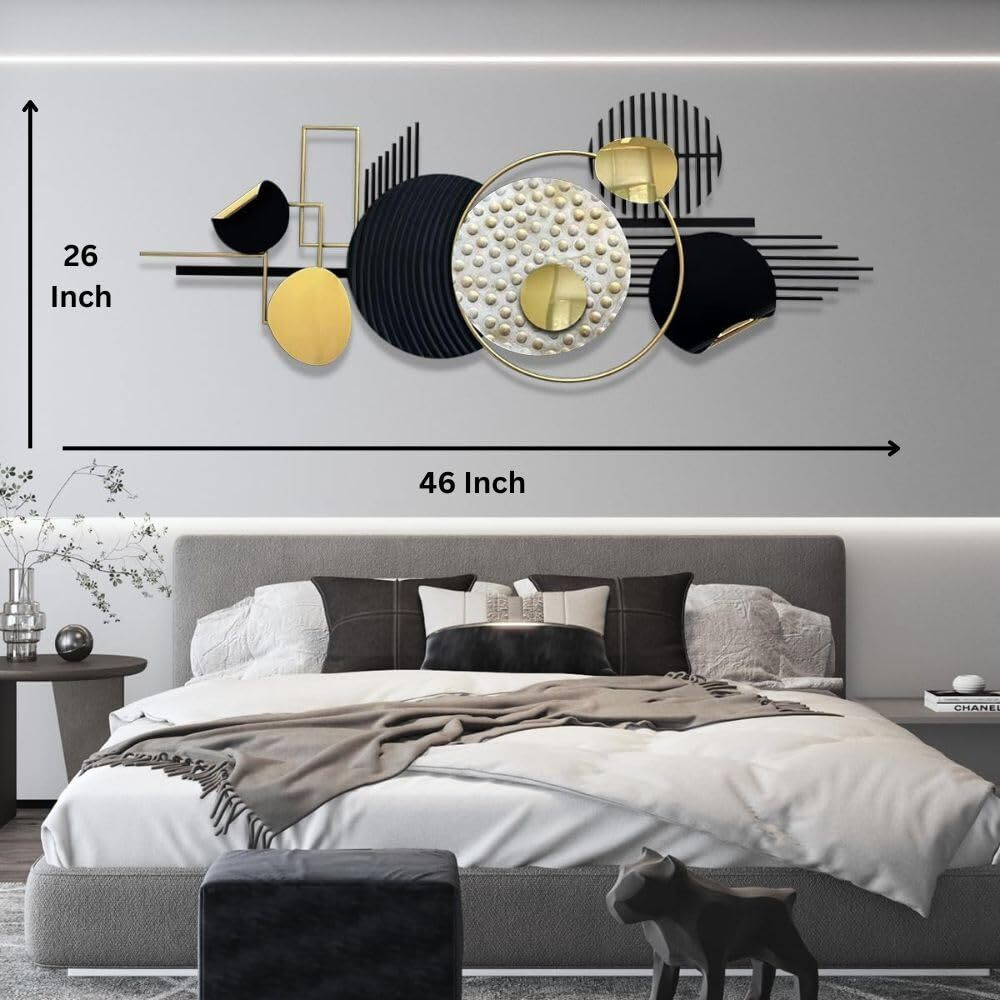 Pedex - Handcrafted Metal Modern Wall Art Multicolor Unique Modern Sculpture For Stylish Interiors Wall Art For Home Decor, Living Room, Bedroom & Office (Size 46X26 Inch)