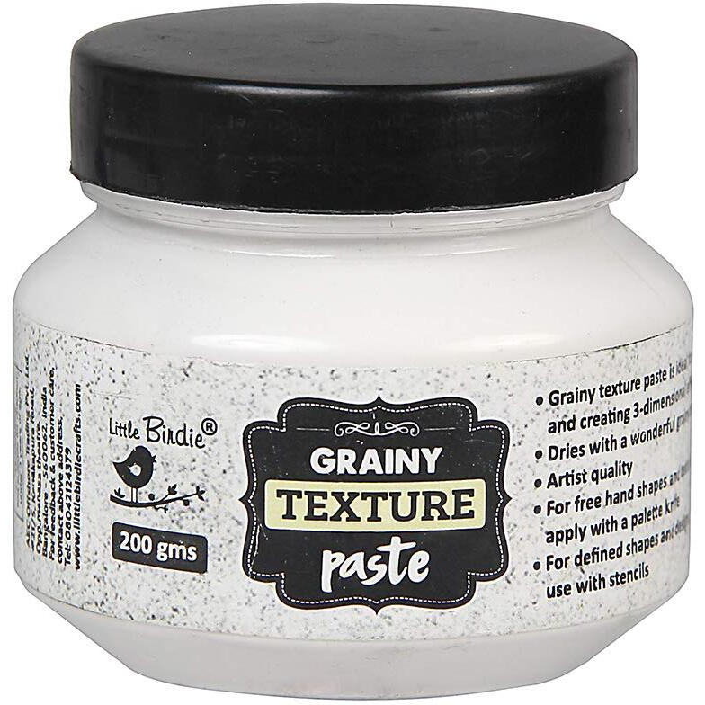Little Birdie Grainy Texture Paste 200 Gm | Perfect For 3D Texture Art, Stenciling, And Customizable Art | For Diy Art & Craft, Multisurface Use