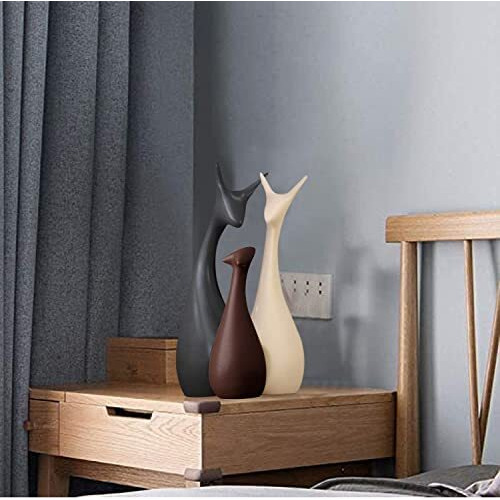 The Bright Storey  Deer Family Of 3 Ceramic Decoration Crafts, Suitable For The Decoration Of The Living Room, Study, Tv Cabinet, Wine Cabinet