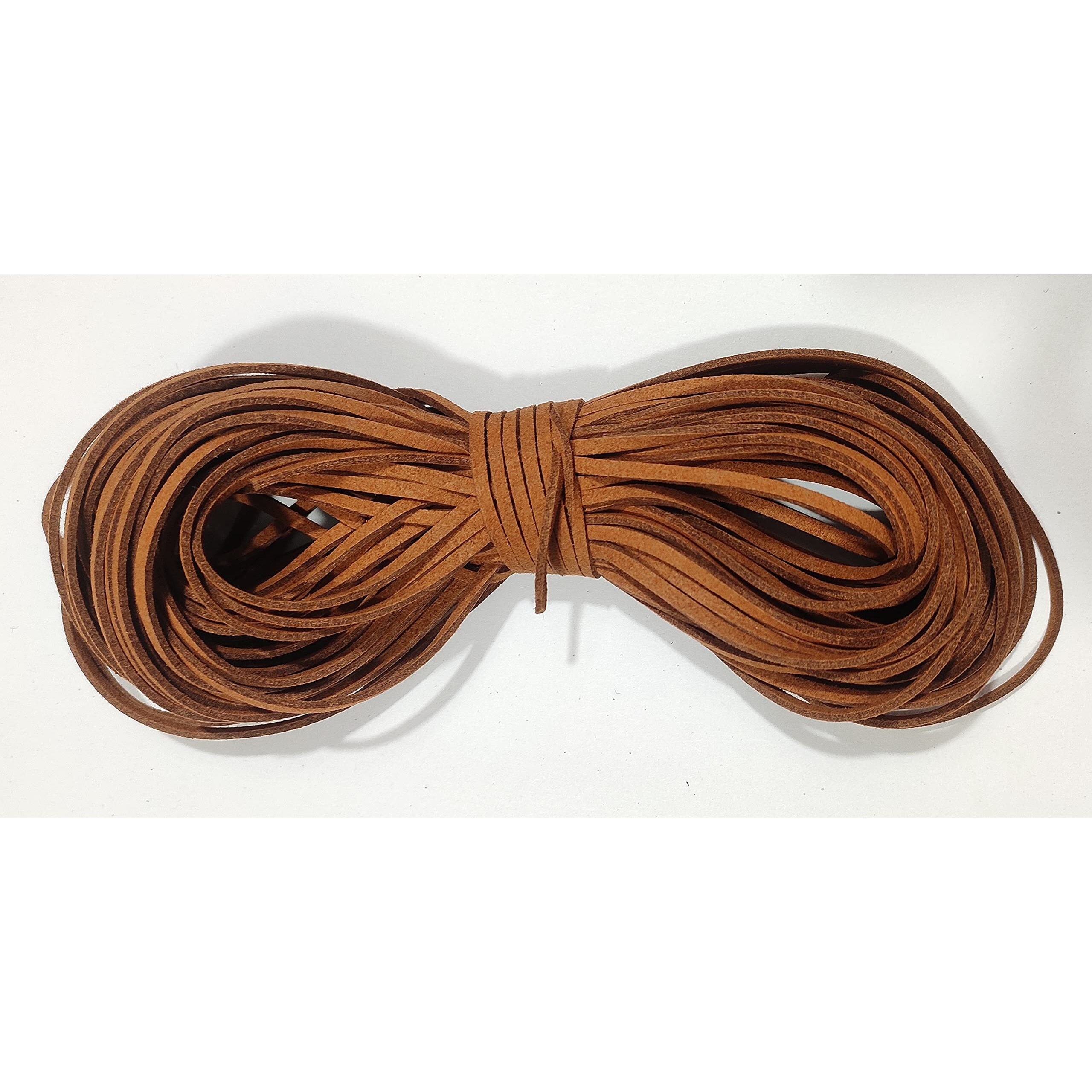 Omx 20 Mtr, Size - 3X1.4Mm Faux Suede Cord Roll String Leather Lace Beading Thread Leather Cording For Jewelry Makings (Lt Brown)