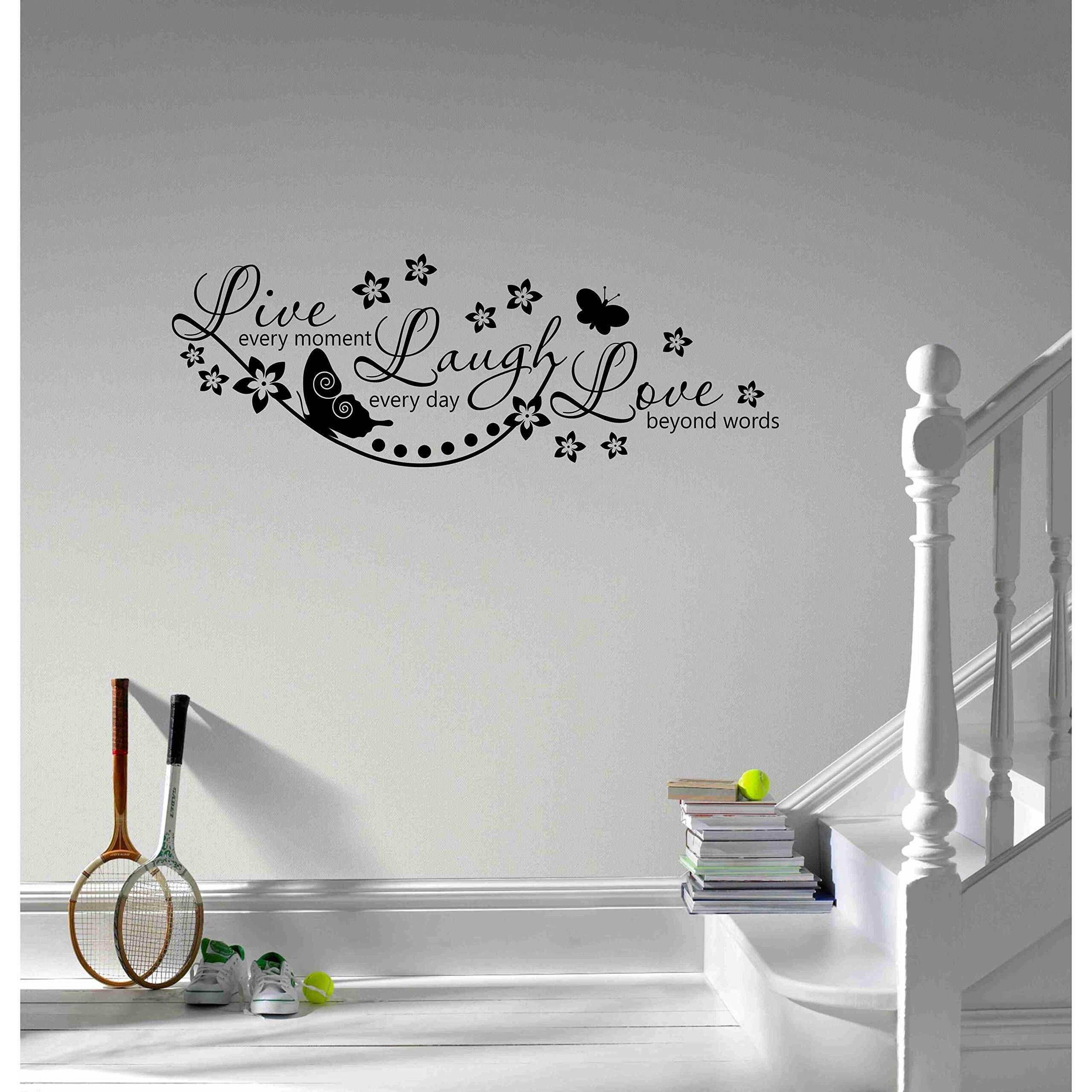 Cvanu Live Every Moment Lough Everyday Love Beyond Words Wall Sticker For Home