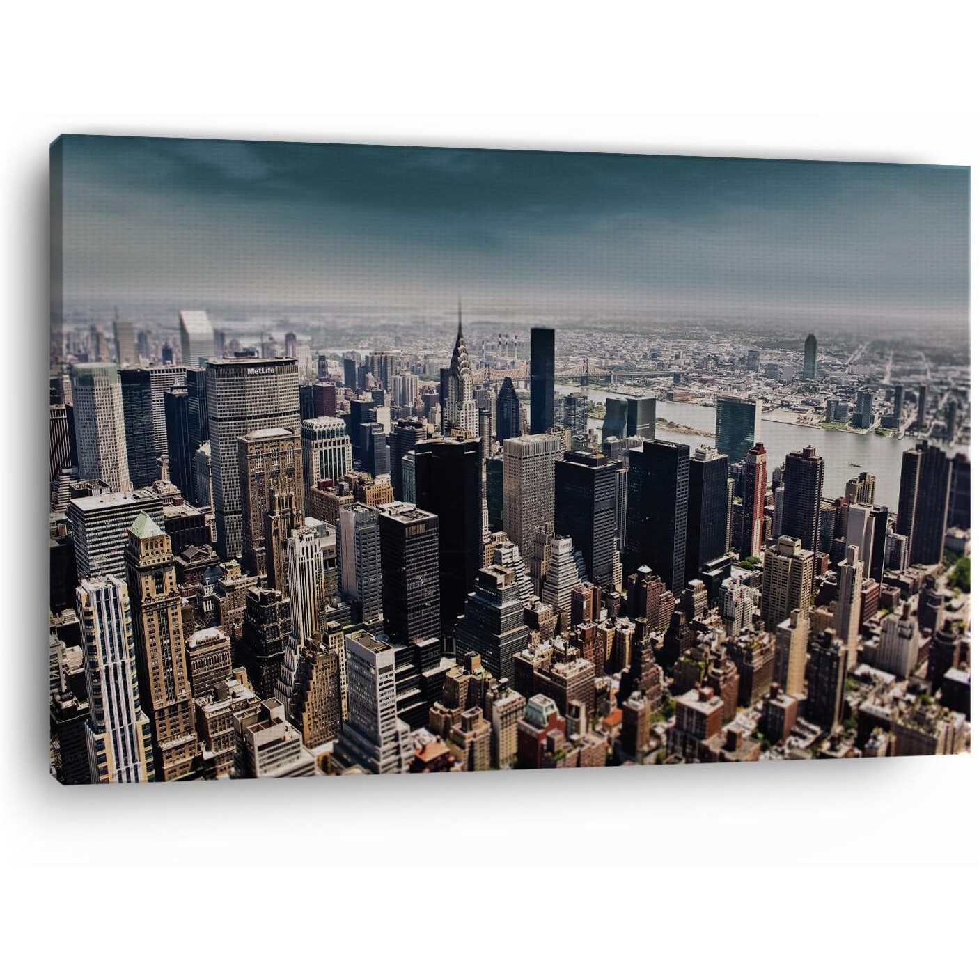 Truecanvas Ny Skyline Building, Wooden Framed Canvas Paintings For Home Decor | Bedroom, Living Room,Wall Decoration | Wall Art Painting, Ct0229, Size 16 X 24 In