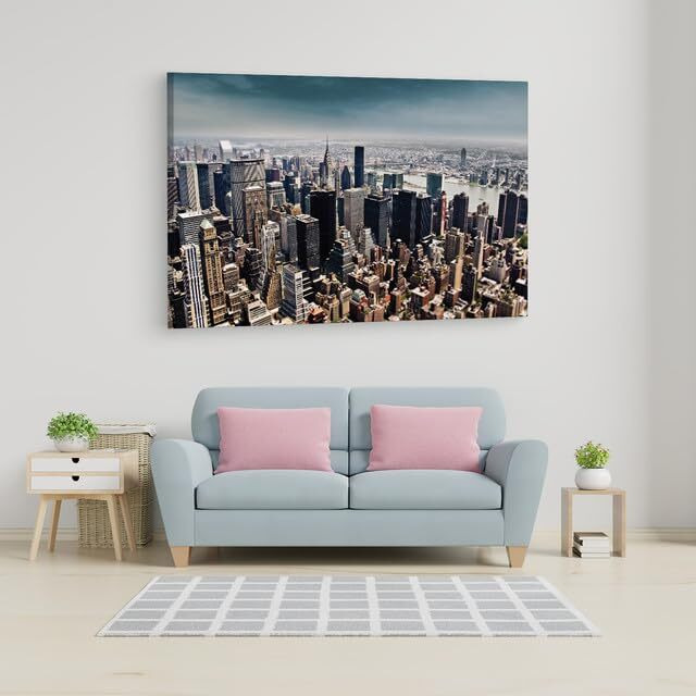 Truecanvas Ny Skyline Building, Wooden Framed Canvas Paintings For Home Decor | Bedroom, Living Room,Wall Decoration | Wall Art Painting, Ct0229, Size 16 X 24 In