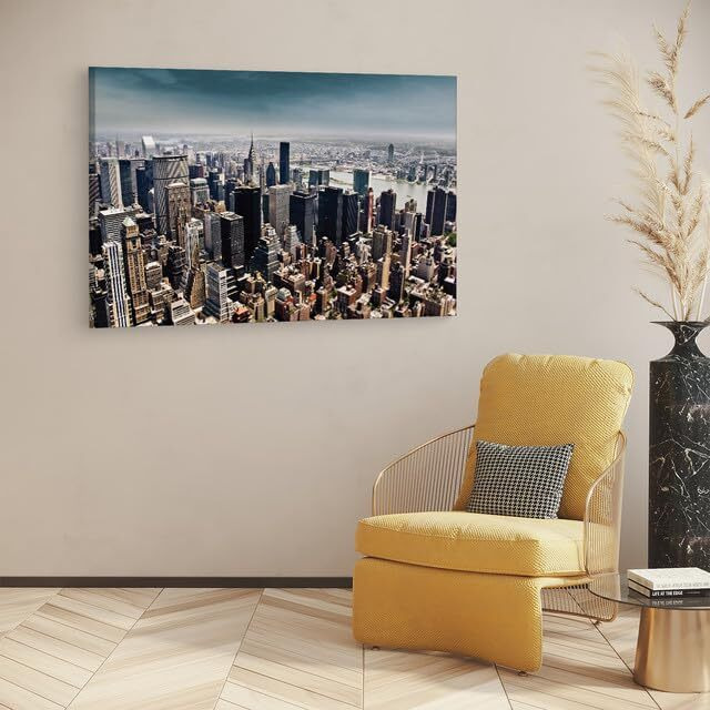 Truecanvas Ny Skyline Building, Wooden Framed Canvas Paintings For Home Decor | Bedroom, Living Room,Wall Decoration | Wall Art Painting, Ct0229, Size 16 X 24 In
