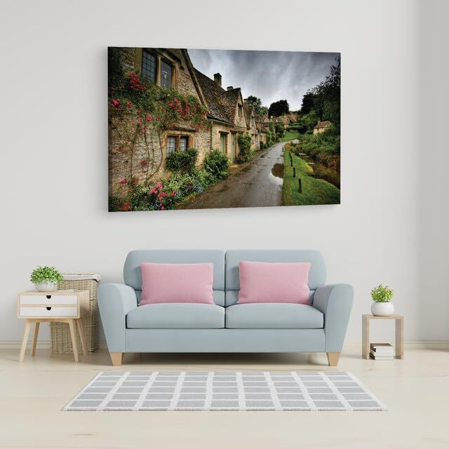 Truecanvas Bibury, Wooden Framed Canvas Paintings For Home Decor | Bedroom, Living Room,Wall Decoration | Wall Art Painting, Ct0297, Size 16 X 24 In