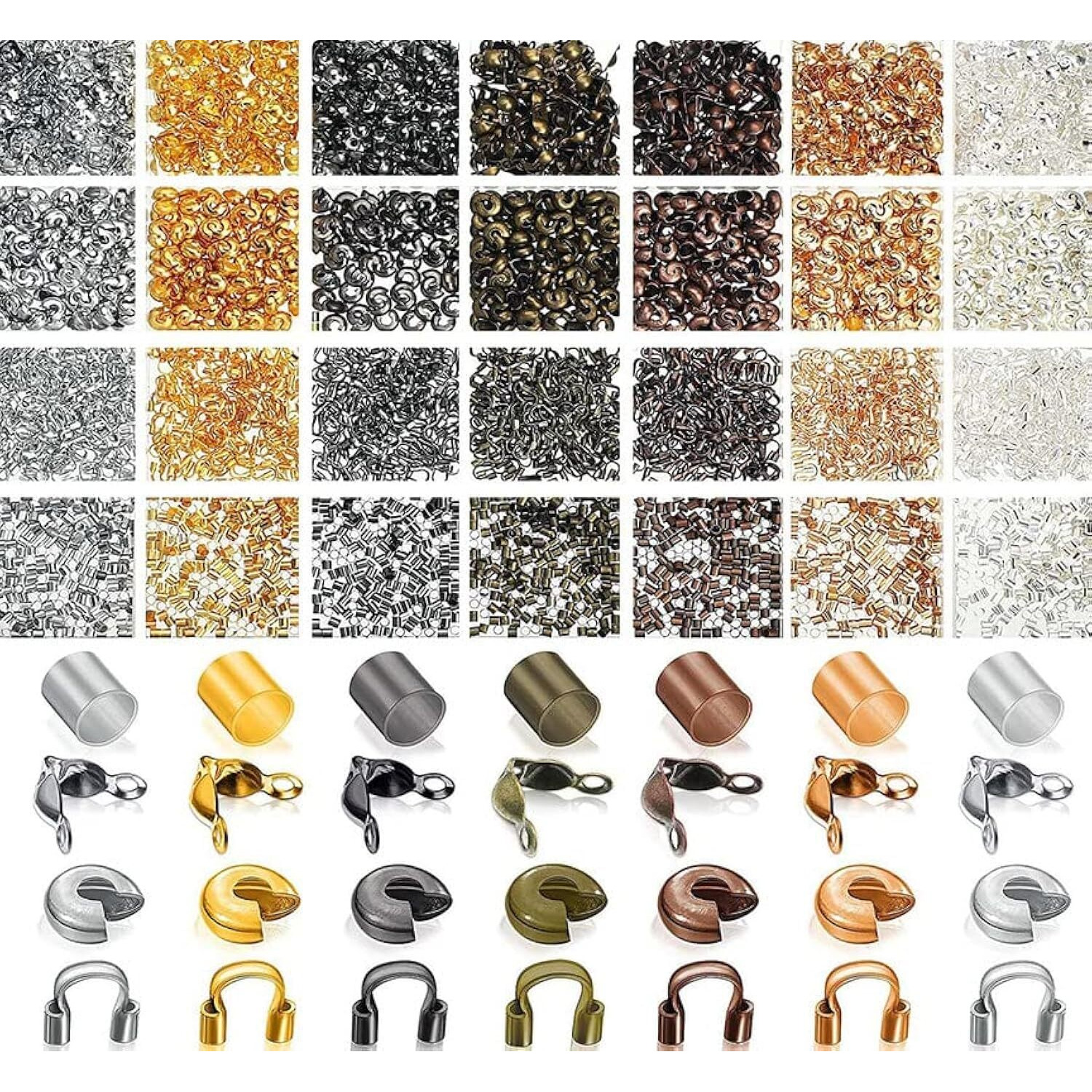 Diy Crafts 25 Pcs, Bright Gold, Brass Tube Crimp Beads Crimp Beads Knot Covers Wire Guardians Bead Tips Knot Covers For Diy Jewelry Bracelets Necklaces Making (Uns (25 Pcs, Bright Gold)