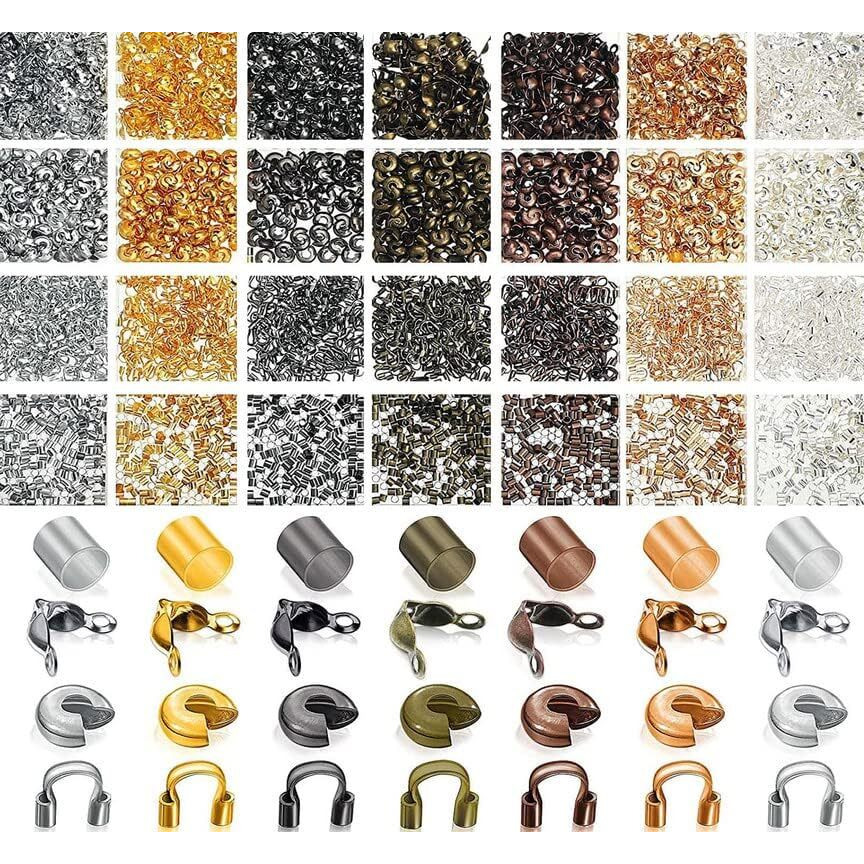 Diy Crafts 25 Pcs, Bright Gold, Brass Tube Crimp Beads Crimp Beads Knot Covers Wire Guardians Bead Tips Knot Covers For Diy Jewelry Bracelets Necklaces Making (Uns (25 Pcs, Bright Gold)
