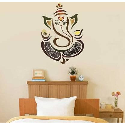 Ghar Kraft Set Of 2 Wall Sticker Branches And Cages And Royal Ganesh Wall Sticker