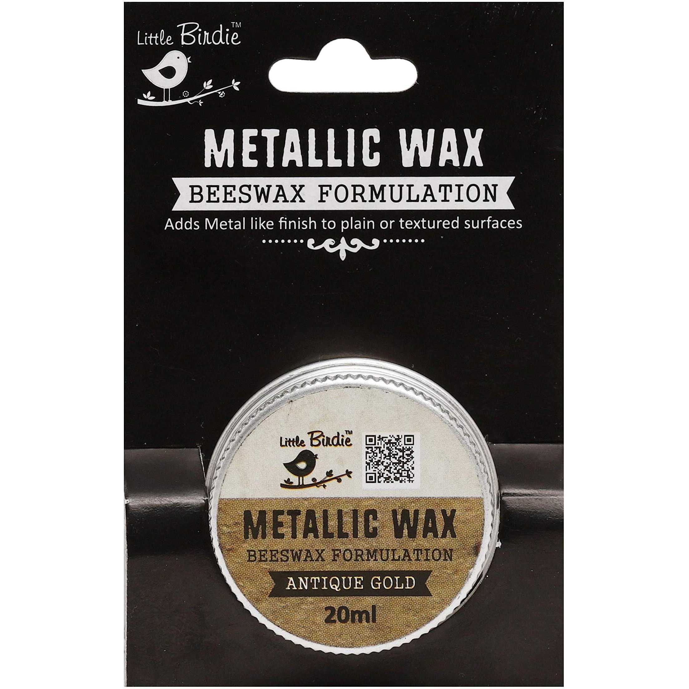 Little Birdie Metallic Wax - Antique Gold (20Ml) | Metallic Finish For Textured Surfaces & Craft Projects