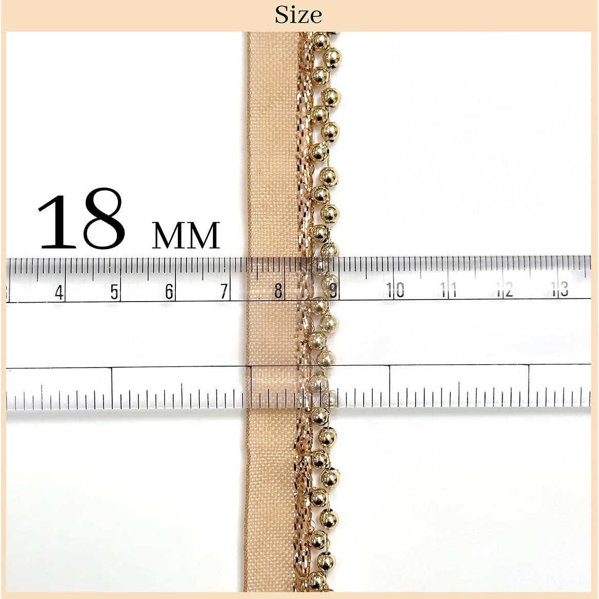Embroiderymaterial Kinari Lace With Golden Beads, Moti Latkan Border Lace For Sewing, Embroidery, Saree Border, Blouse, Dupatta Border, Lehenga, Kurti Etc (9 Meters, 18Mm Wide)