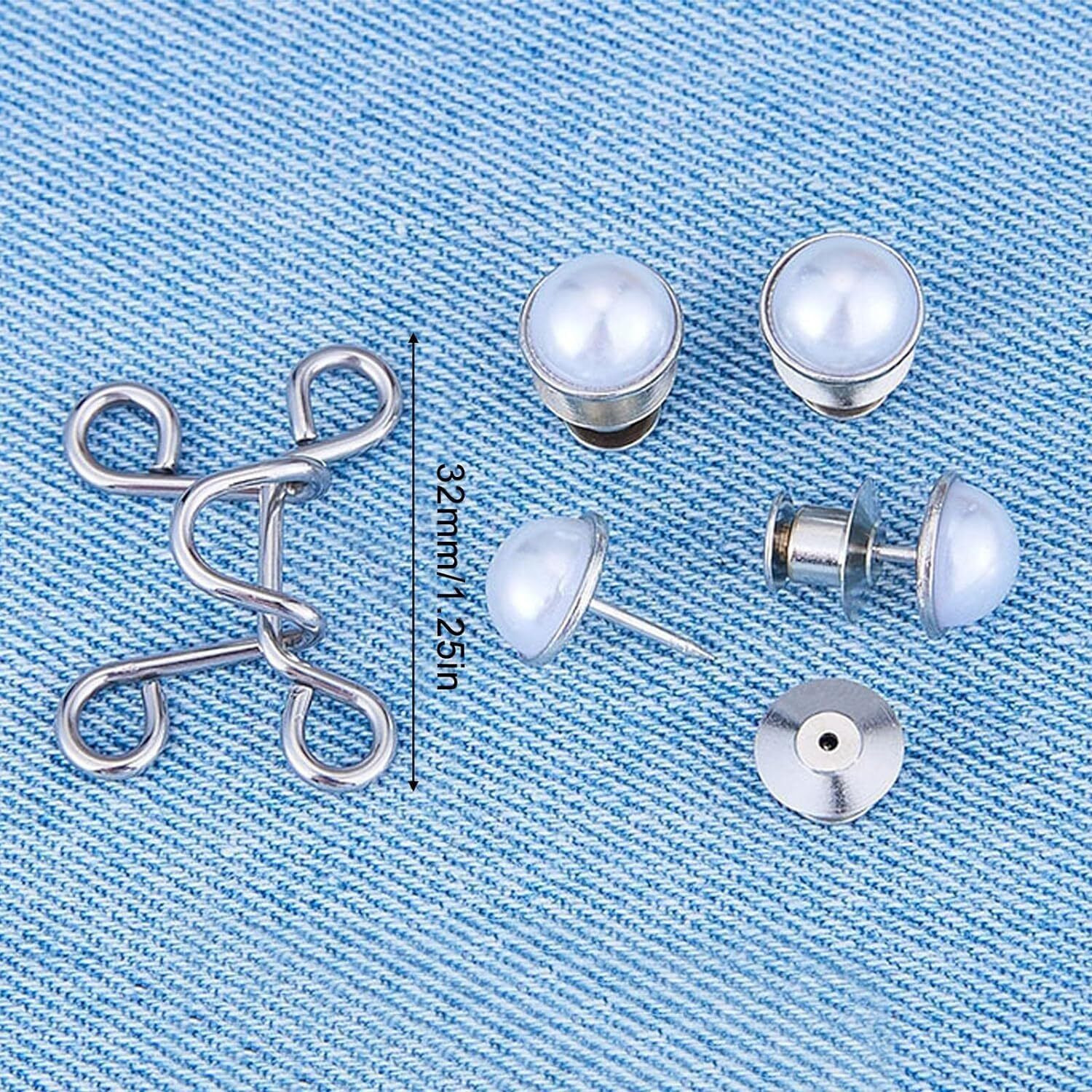 Arlicorping Adjustable Waist Buckle || Adjustable Waist Buckle Extender Jeans Buttons || Jeans Buttons Pins Replacement No Sew Instant Button Detachable (Pin 8)