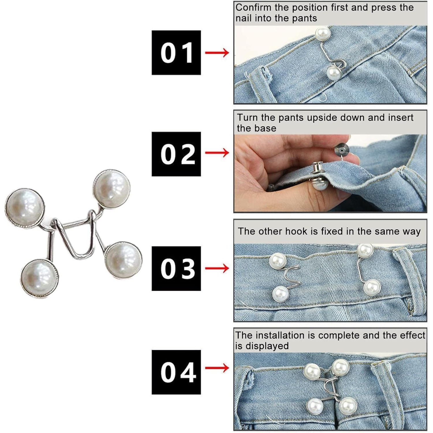 Arlicorping Adjustable Waist Buckle || Adjustable Waist Buckle Extender Jeans Buttons || Jeans Buttons Pins Replacement No Sew Instant Button Detachable (Pin 8)