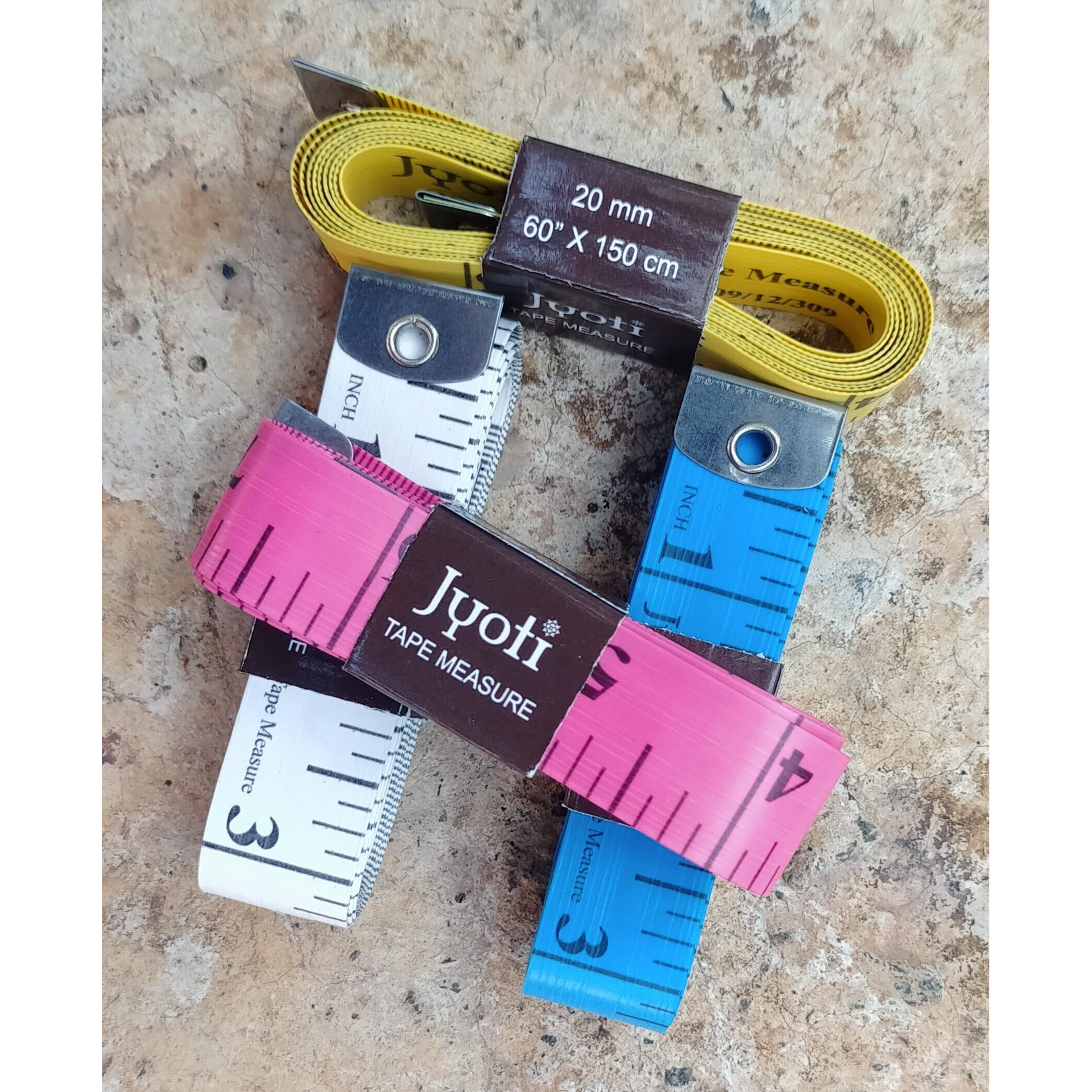 Ljl Traders Cloth/Object/Body Measurement Tape (Multicolour, Pvc + Fiberglass,1.50 Meter/150 Cm) - 5 Pieces