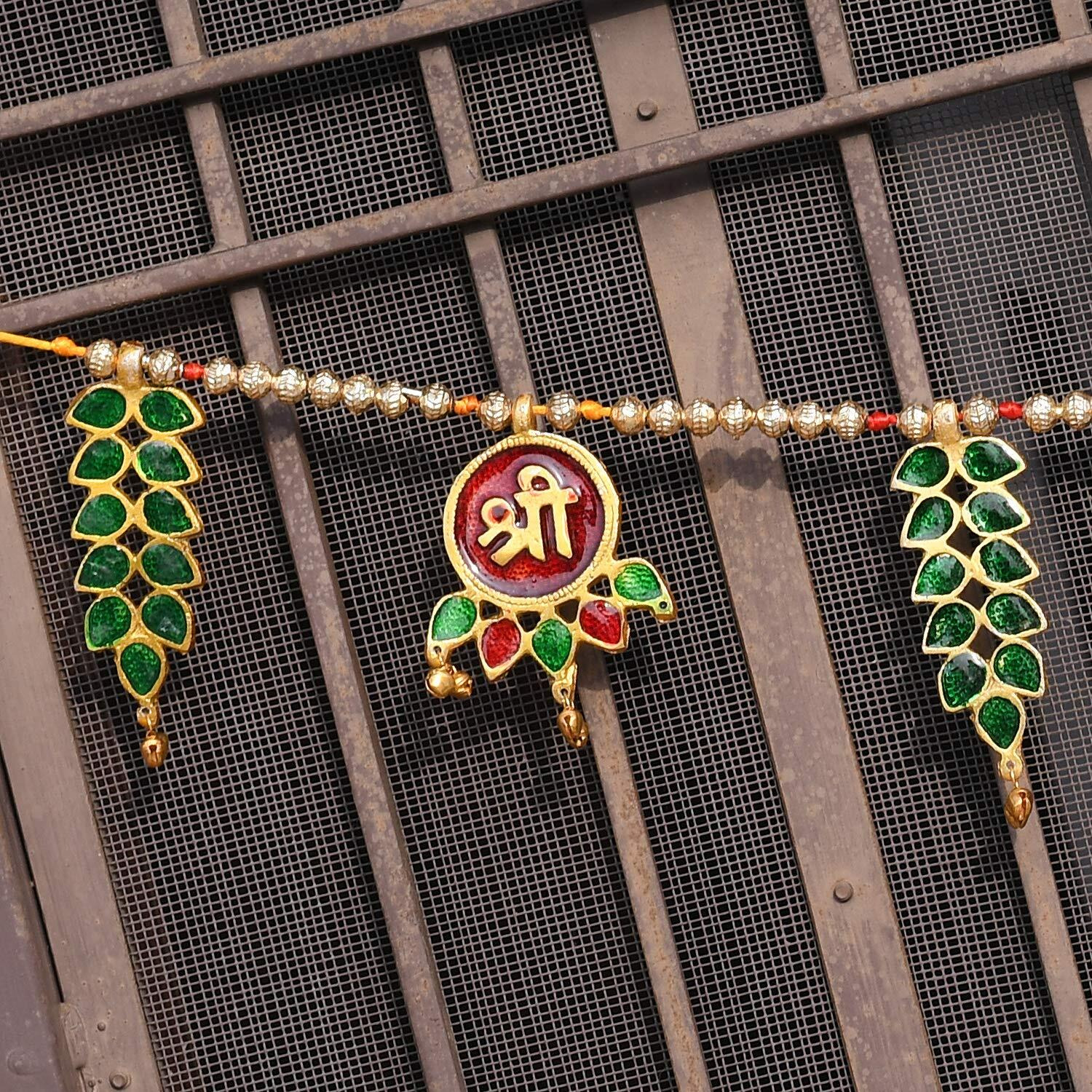 Collectible India Metal Latest Decorative Toran  Ganesha Shree Namah  Vastu Bandarwal Toran Latest For Diwali Door Pooja Room Main Gate Wall Hangings - Diwali Decoration Items For Home - Ganesha Wall Hanging Religious For Door (Size 35 X 3.5 Inches).