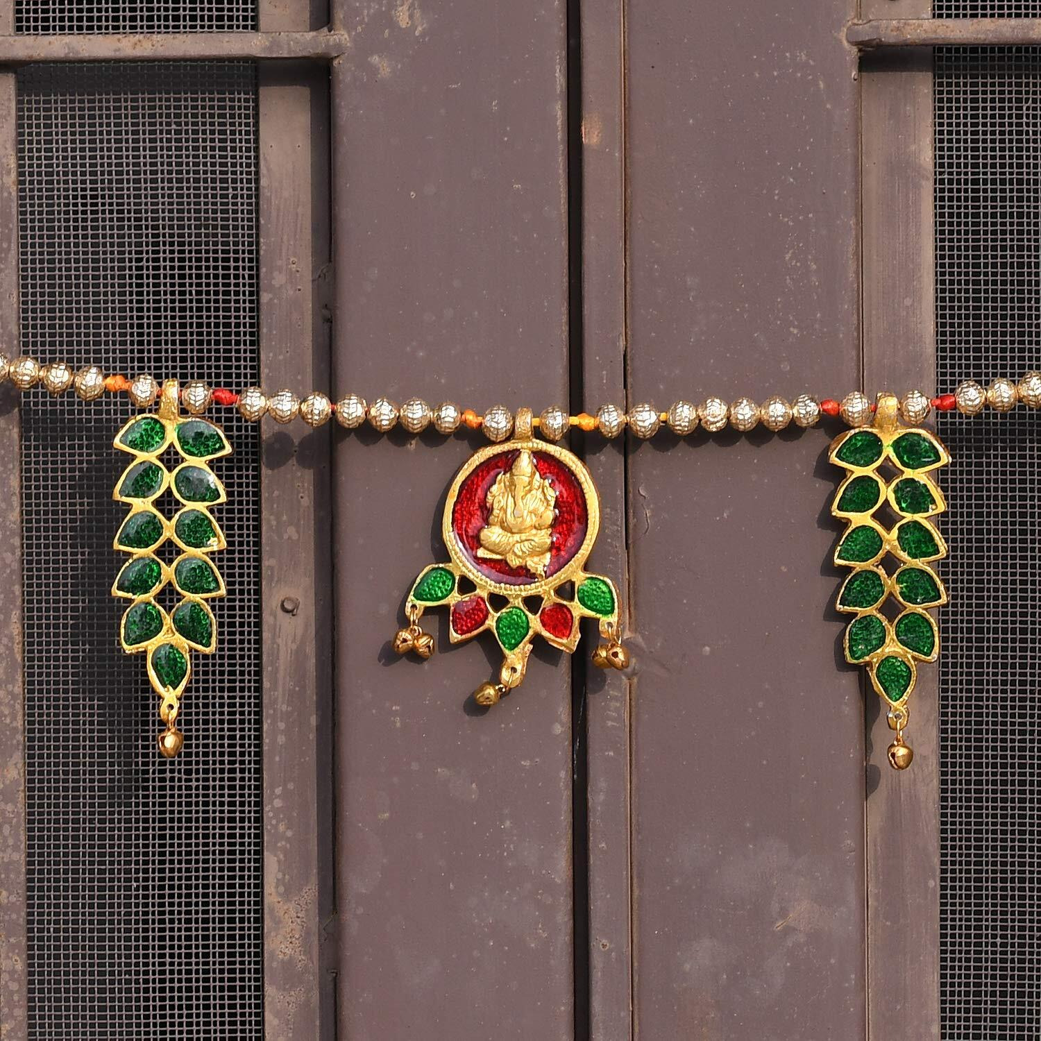 Collectible India Metal Latest Decorative Toran  Ganesha Shree Namah  Vastu Bandarwal Toran Latest For Diwali Door Pooja Room Main Gate Wall Hangings - Diwali Decoration Items For Home - Ganesha Wall Hanging Religious For Door (Size 35 X 3.5 Inches).