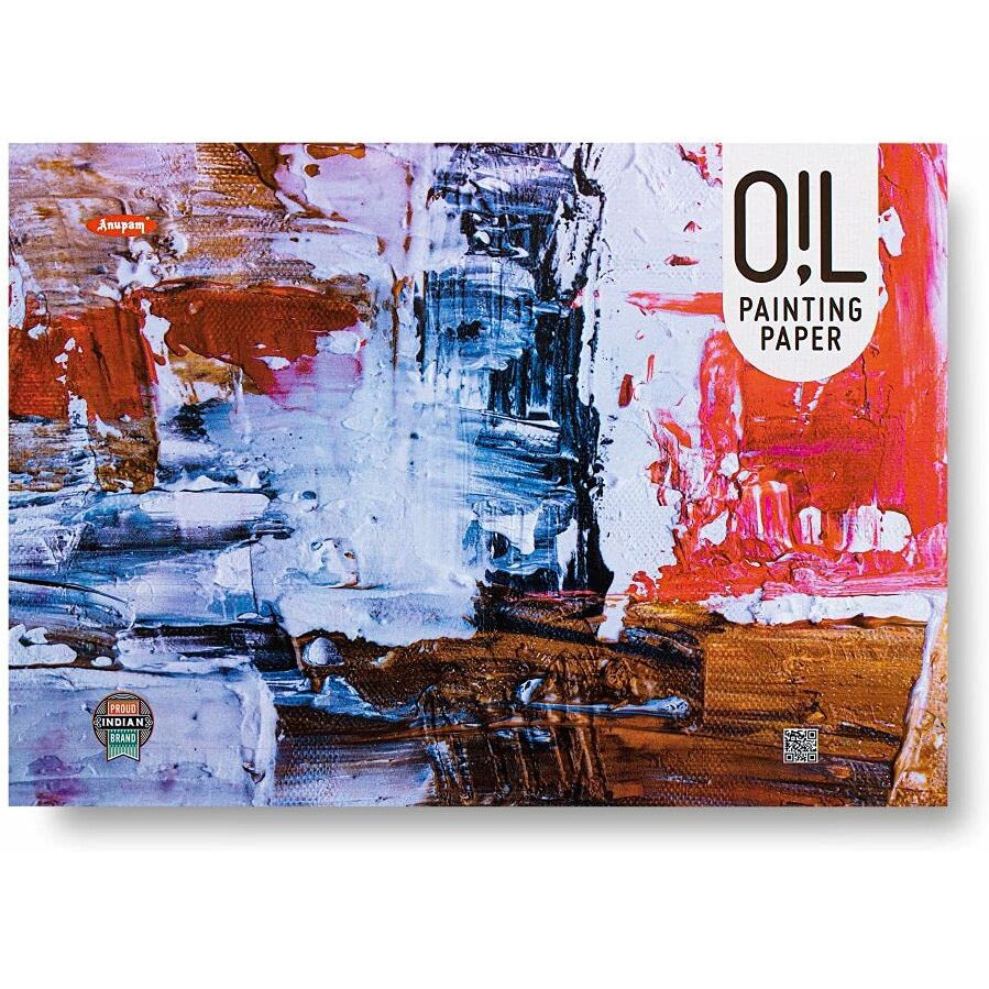 Anupam Oil Painting Paper Pad - A4 - Acid Free - White Natural Linen Embossed Paper -Elemental Chlorine Free Paper - 250 Gsm 12 Sheets One Side Glued Pad