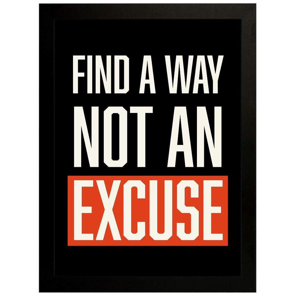 Interio Crafts Motivational Quotes Poster, Wall Framed Home Decor Frame(Frame Size 13&quotX10" Inches) - Black