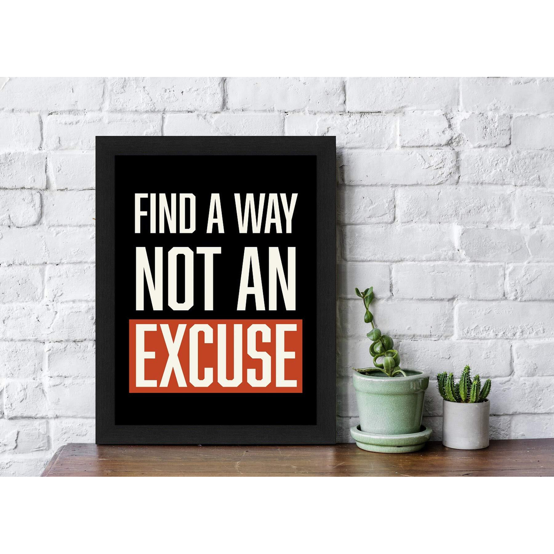 Interio Crafts Motivational Quotes Poster, Wall Framed Home Decor Frame(Frame Size 13&quotX10" Inches) - Black
