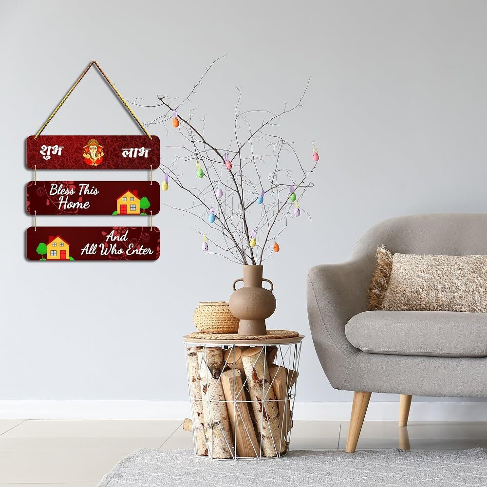 Positive Vibe Lifestyle Bless Home Wall Hanging For Home Decor Wall Decoration For Living Room Gift Items Hanging Decorative Items Welcome Home Wall Hanging Room Decor