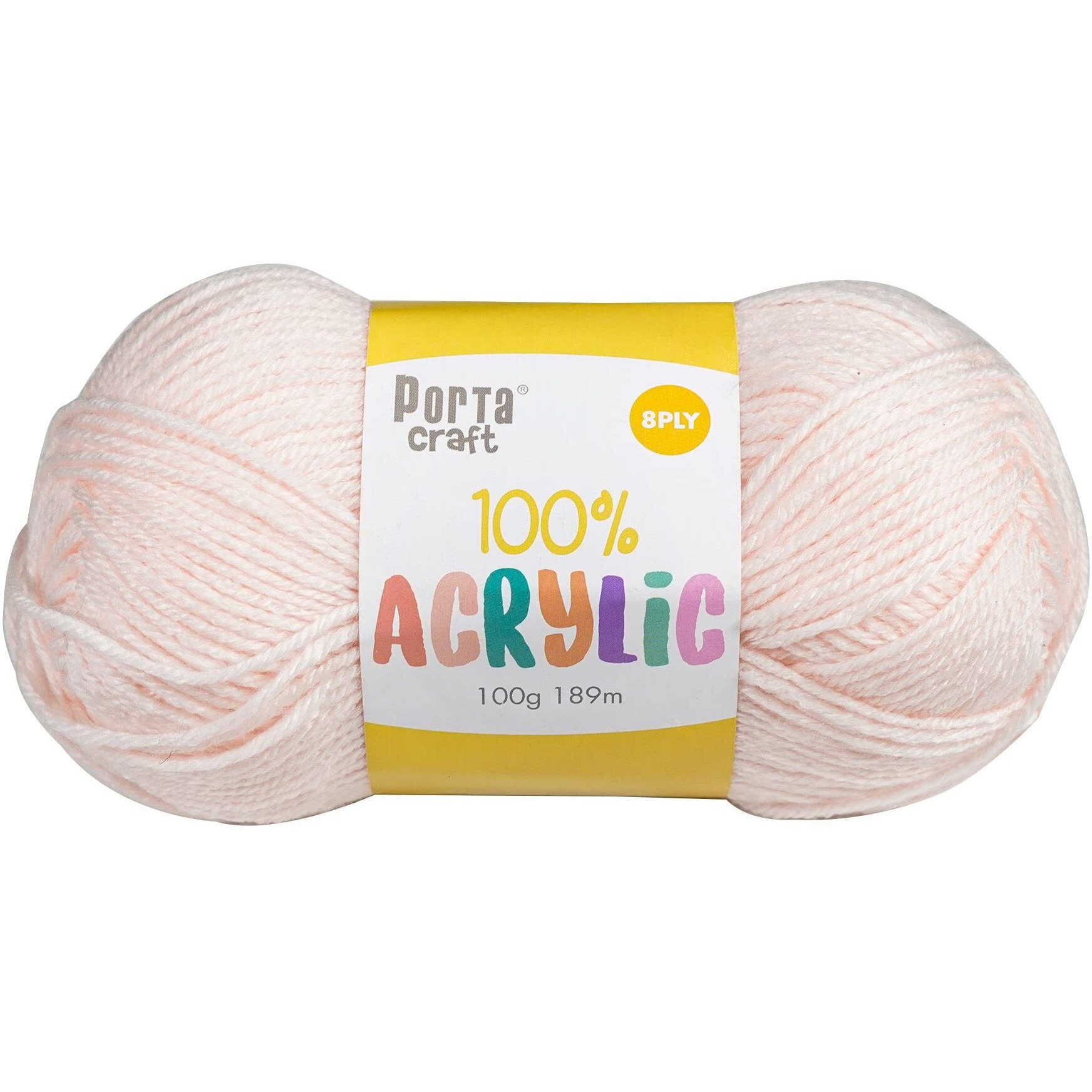 Porta Craft Acrylic Yarn 100% 100Gm 189M 8Ply Cotton Candy