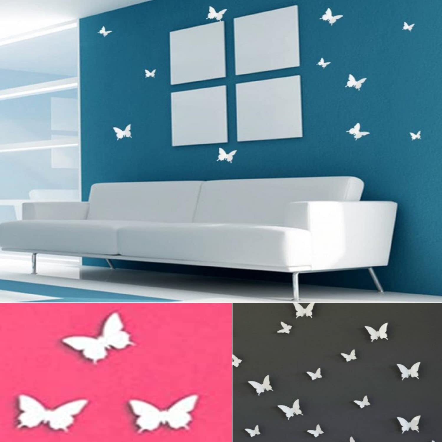 Jaamso Royals White 3D Butterfly Stickers For Wall, Butterfly Decoration Items, Butterfly Stickers, Butterfly Wall Decor, Butterflies, Butterflies For Wall Decoration 12 Pcs