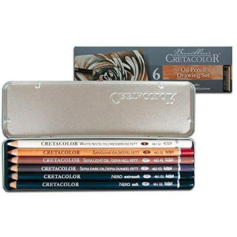 Cretacolor Oil Pencil Drawing Set Of 6,Multicolour,400 07