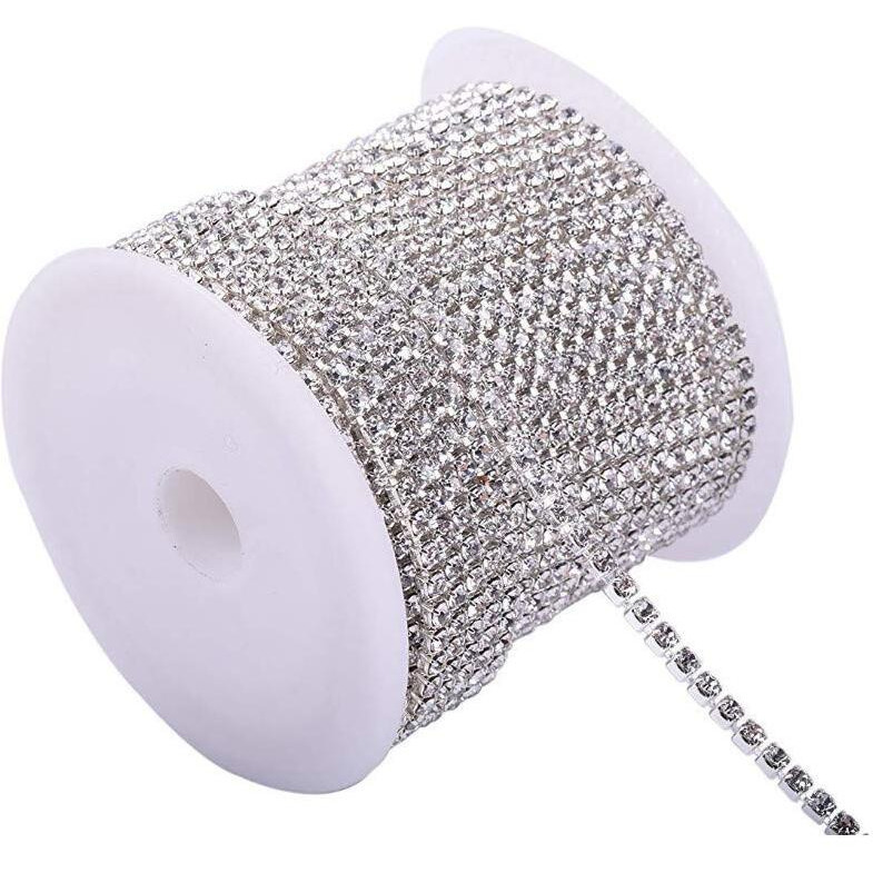 Diy Crafts Design  No 2, Pack Of 20 Yards, 20 Yards Crystal Rhinestone Close Chain Trimming Claw Cha(Design  No 2, Pack Of 20 Yards)
