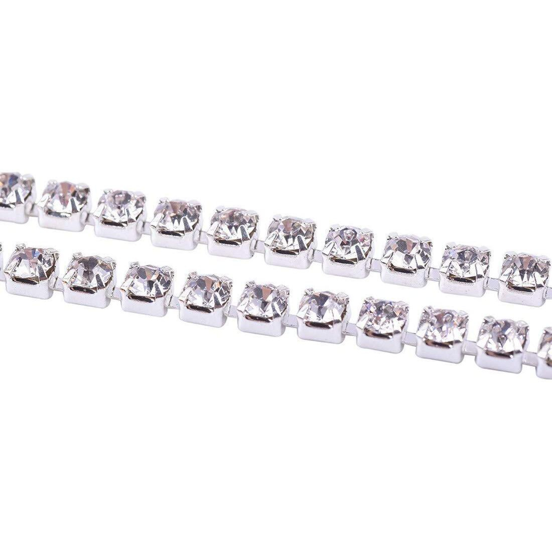 Diy Crafts Design  No 2, Pack Of 20 Yards, 20 Yards Crystal Rhinestone Close Chain Trimming Claw Cha(Design  No 2, Pack Of 20 Yards)
