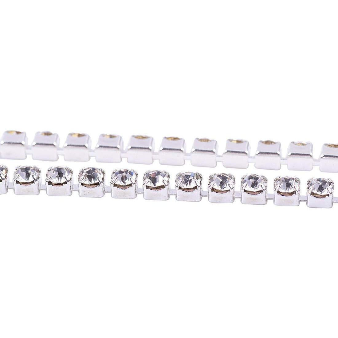 Diy Crafts Design  No 2, Pack Of 20 Yards, 20 Yards Crystal Rhinestone Close Chain Trimming Claw Cha(Design  No 2, Pack Of 20 Yards)