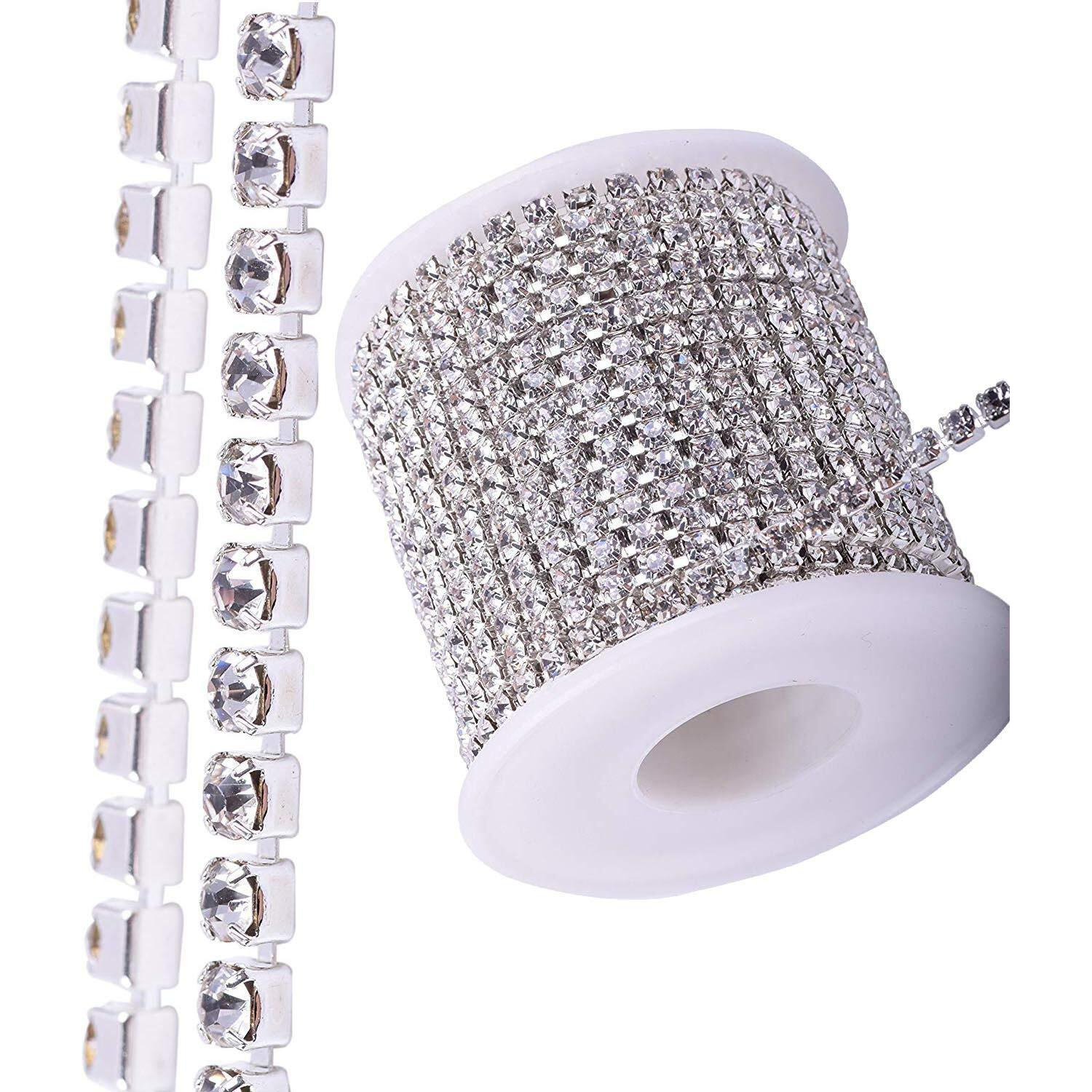 Diy Crafts Design No  5, 20 Yards Crystal Rhinestone, Crystal Rhinestone Close Chain Trimming Claw Chain Jewelry (Design No  5, 20 Yards Crystal Rhinestone)