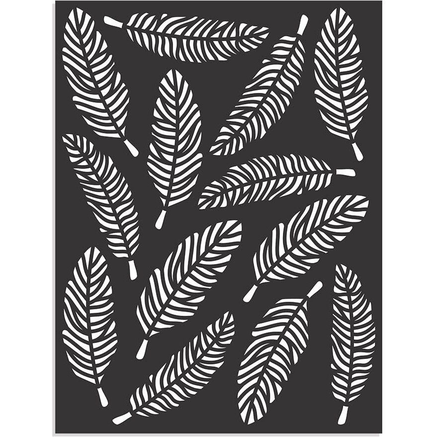 Little Birdie Stencil Feathers 18.5 X 24.5 Cm|Stencils For Wall Painting, Craft And Art Painting | Reusable Painting Template For Home Decor, Crafting, Diy Albums & Scrapbook, Cake, Tile, Fabric| 1Pc