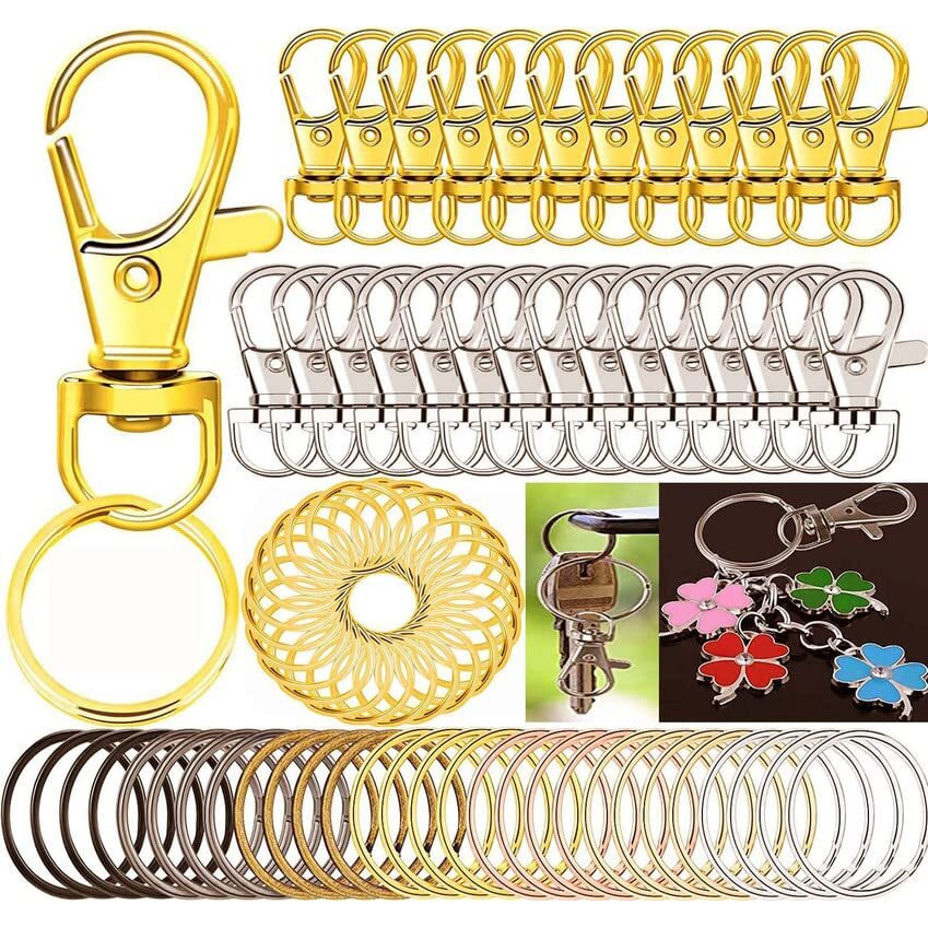Diy Crafts 20X, Nickel Silver, Key Chain Clip Hooks Swivel Clasps Lanyard Snap Hooks (20X, Nickel Silver)
