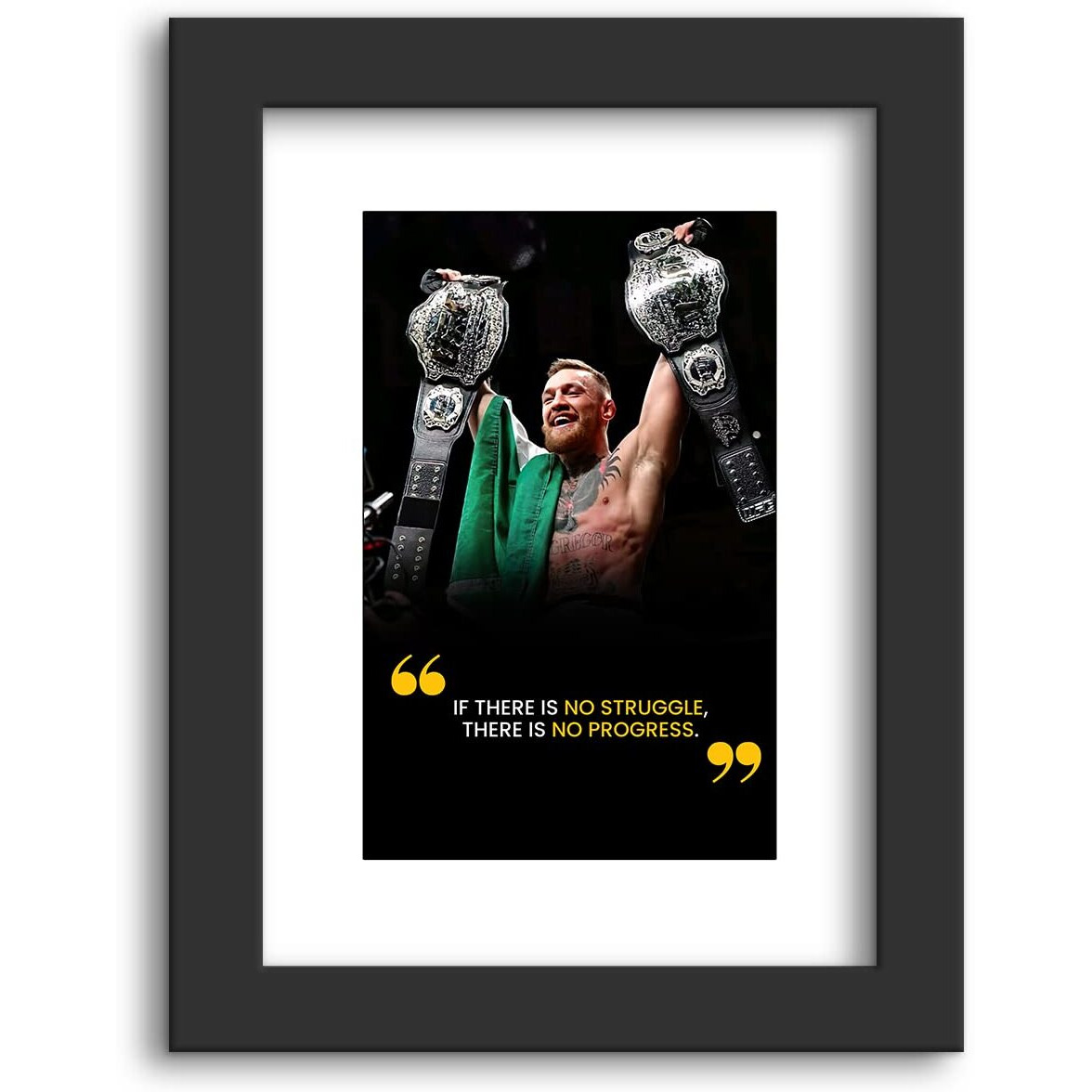 Dmcreativitycraft Ufc Champion Motivational Quotes Wall Frames Conor Mcgregor Inspirational Posters For Room Decoration Photo Frame For Home, Office, Gym Decor (9.5 X 12.5 Inches)