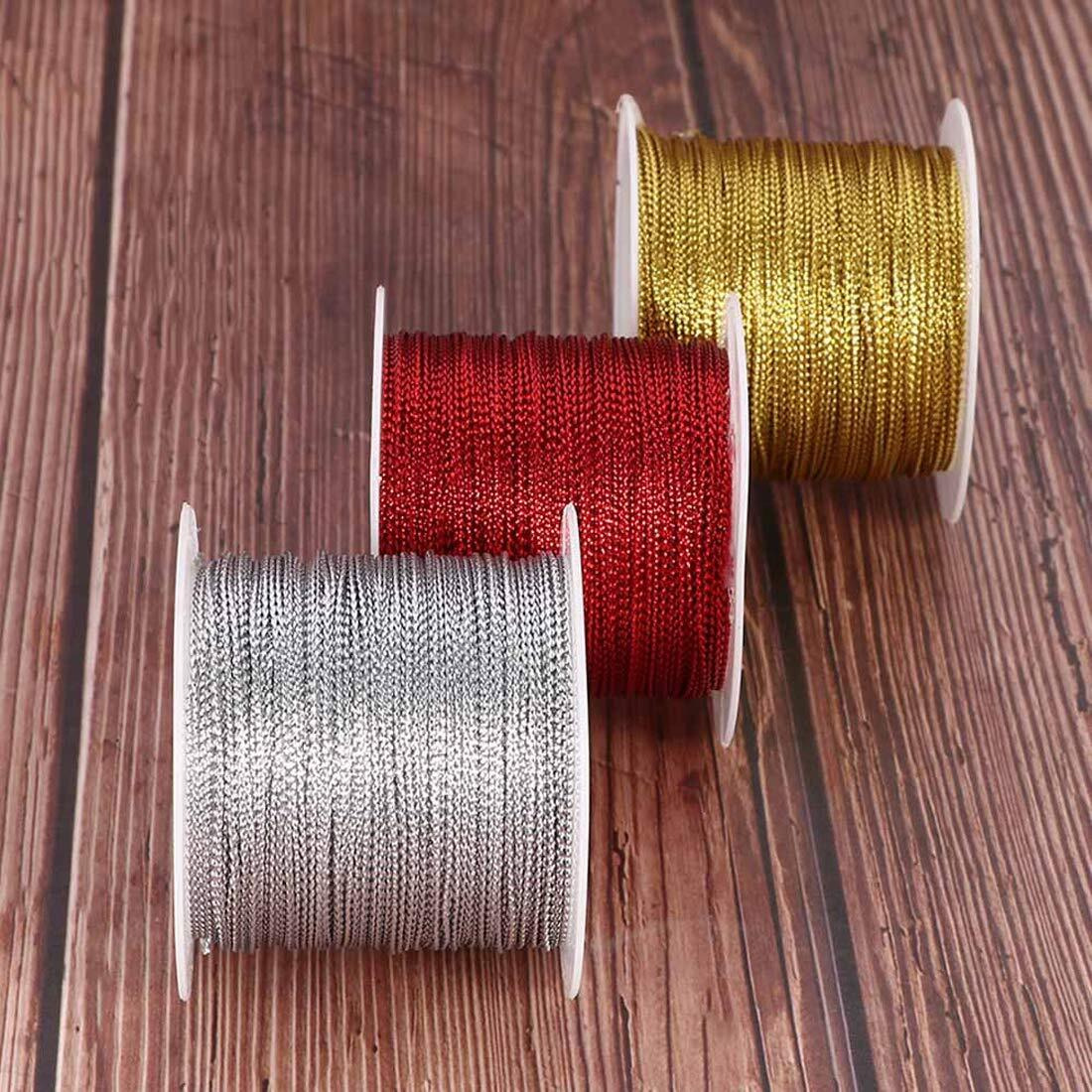 Diy Crafts Pack Of 20 Mtr 20X1, Gold Cord Thread, 20 Meters 1Mm Rope Gold/Silver/Red Cord Thread Cord String Strap Ribbon Rope Tag Lin(Pack Of 20 Mtr 20X1, Gold Cord Thread)