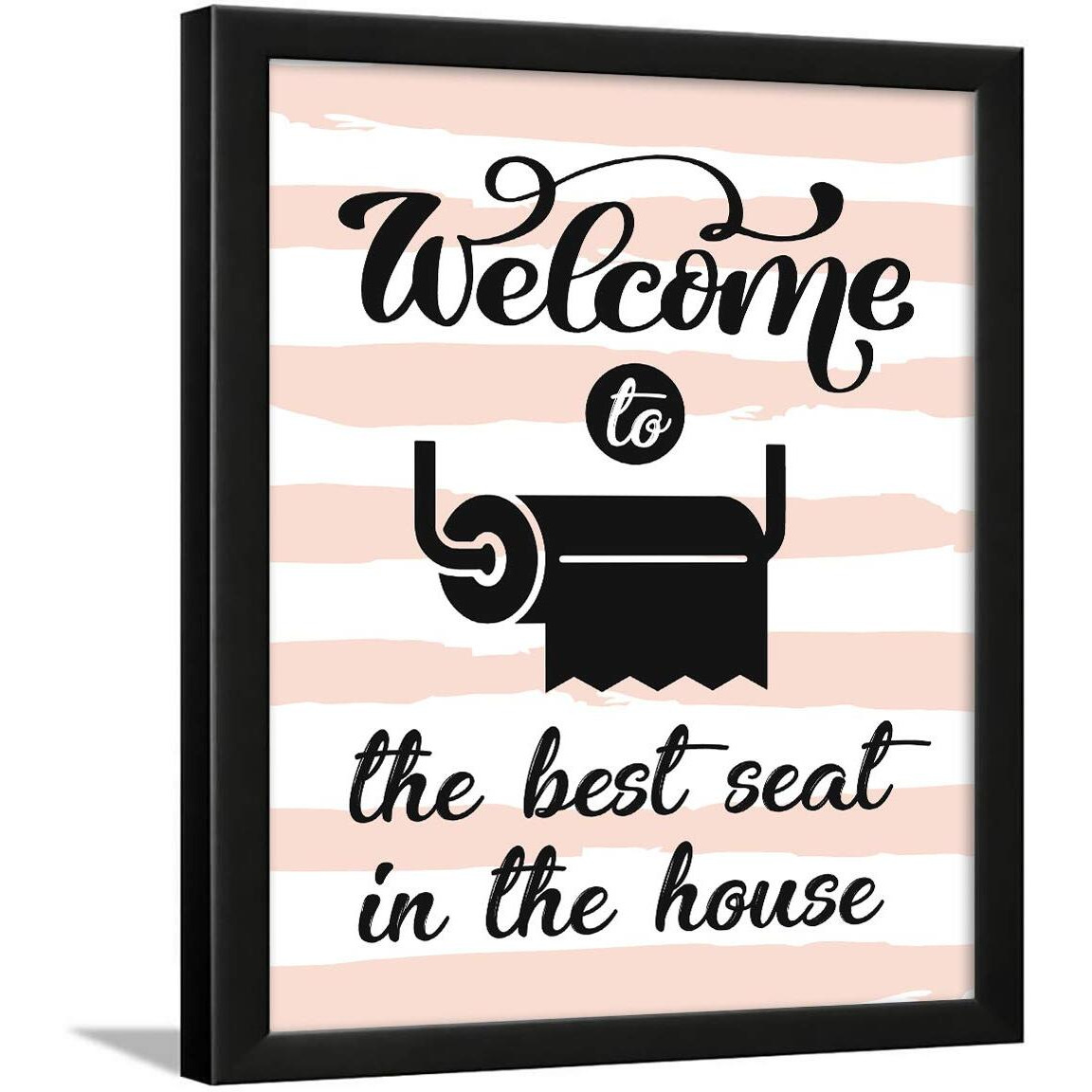 Chaka Chaundh Engineered Wood Bathroom Poster With Frame - Quotes Framed Posters - Toilet Quotes Wall Hanging - (14 X 11 Inches) (Lemonade)
