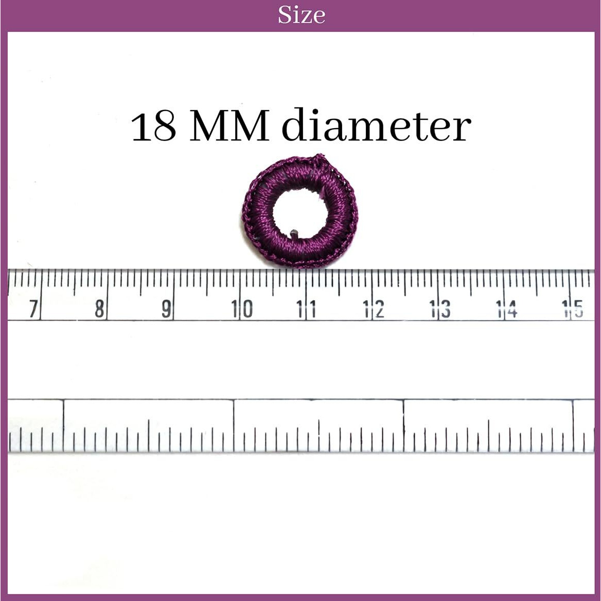 Embroiderymaterial Crochet Rings For Embroidery And Craft Purpose (Purple, 100 Pieces, 18Mm)