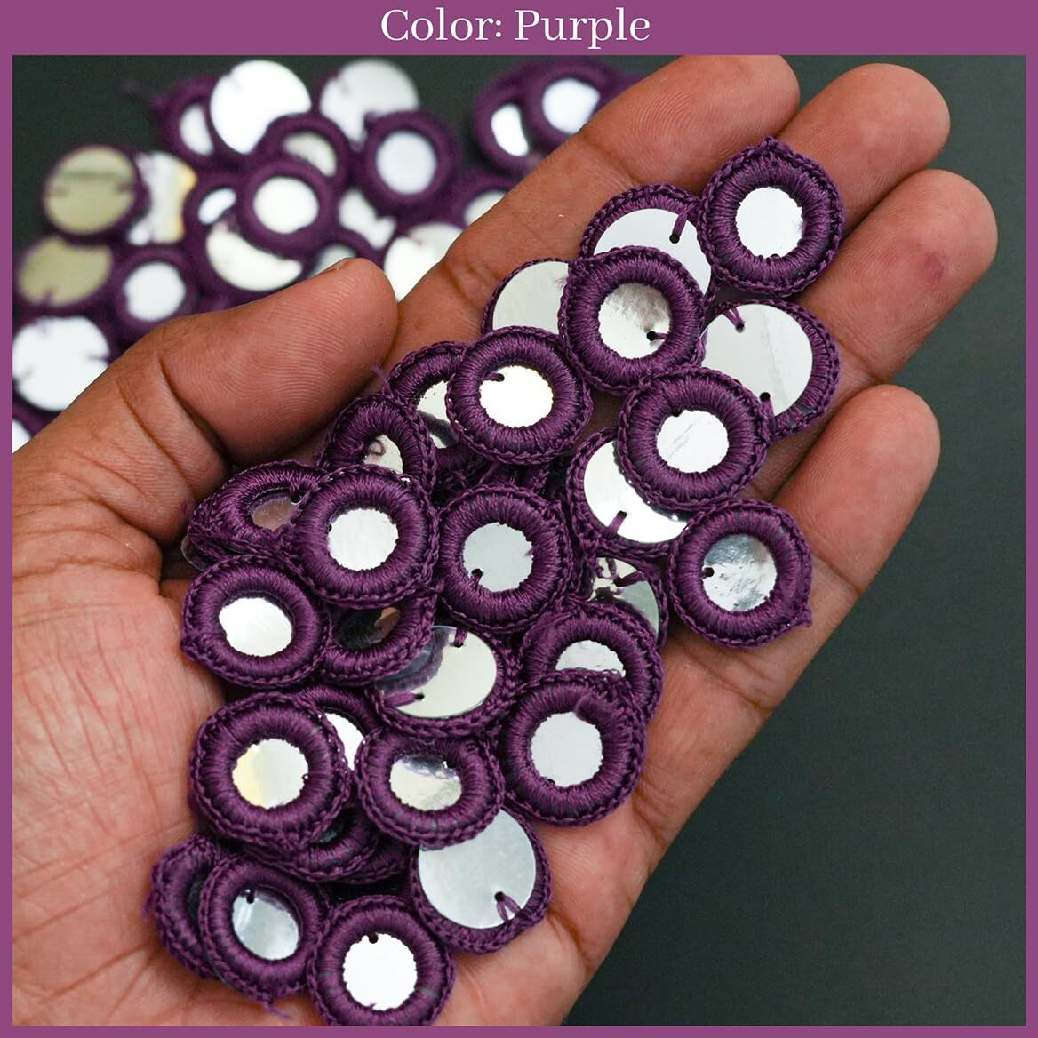 Embroiderymaterial Crochet Rings For Embroidery And Craft Purpose (Purple, 100 Pieces, 18Mm)
