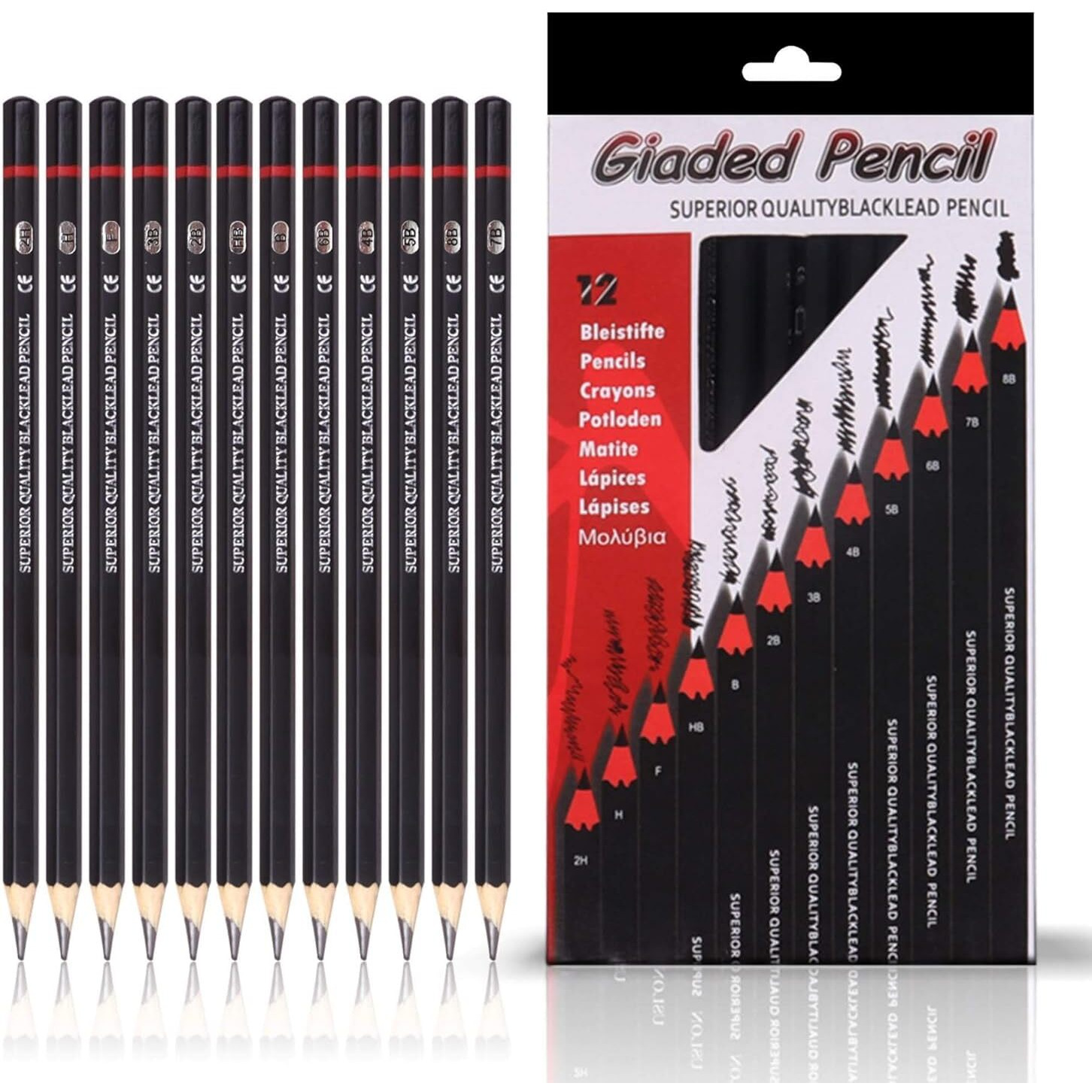 Corslet Set Of 13 Drawing Kit 12 Pc Drawing Pencils Set Sketch Pencil Set Sketching Kit Graphite Pencil With 25 Sheets 50 Pages A5 Sketch Book For Sketching & Shading For Artists Shading Pencils Set