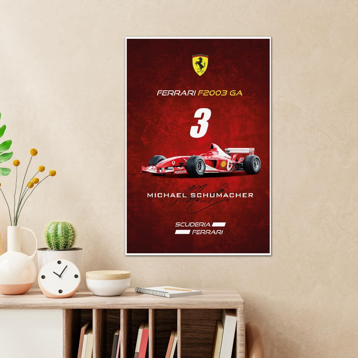 Tenorarts Formula One Racer Michael Schumacher Poster Art Print Wall Poster With Thick 300 Gsm Matt Finish Paper (18Inches X 12Inches)