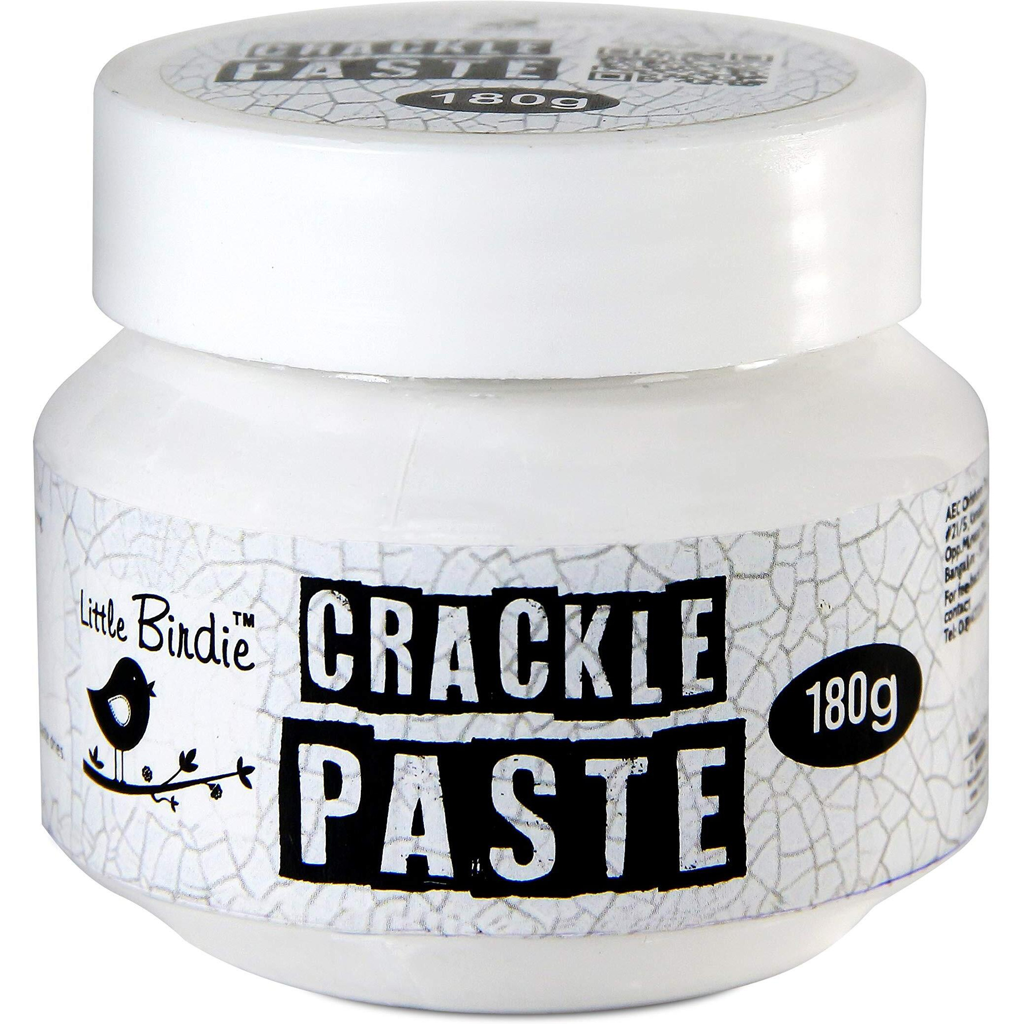 Little Birdie Crackle Paste, 180G | Dimensional Crackle Effect For Wood, Canvas, Paper & More | Tintable, Paintable, Water-Based Formula For Stencils And Freehand Crafting