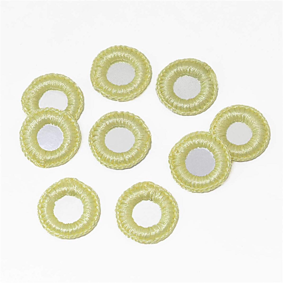 Embroiderymaterial Crochet Rings For Craft, Decoration And Embroidery (20Mm, Light Yellow, 100 Pieces)