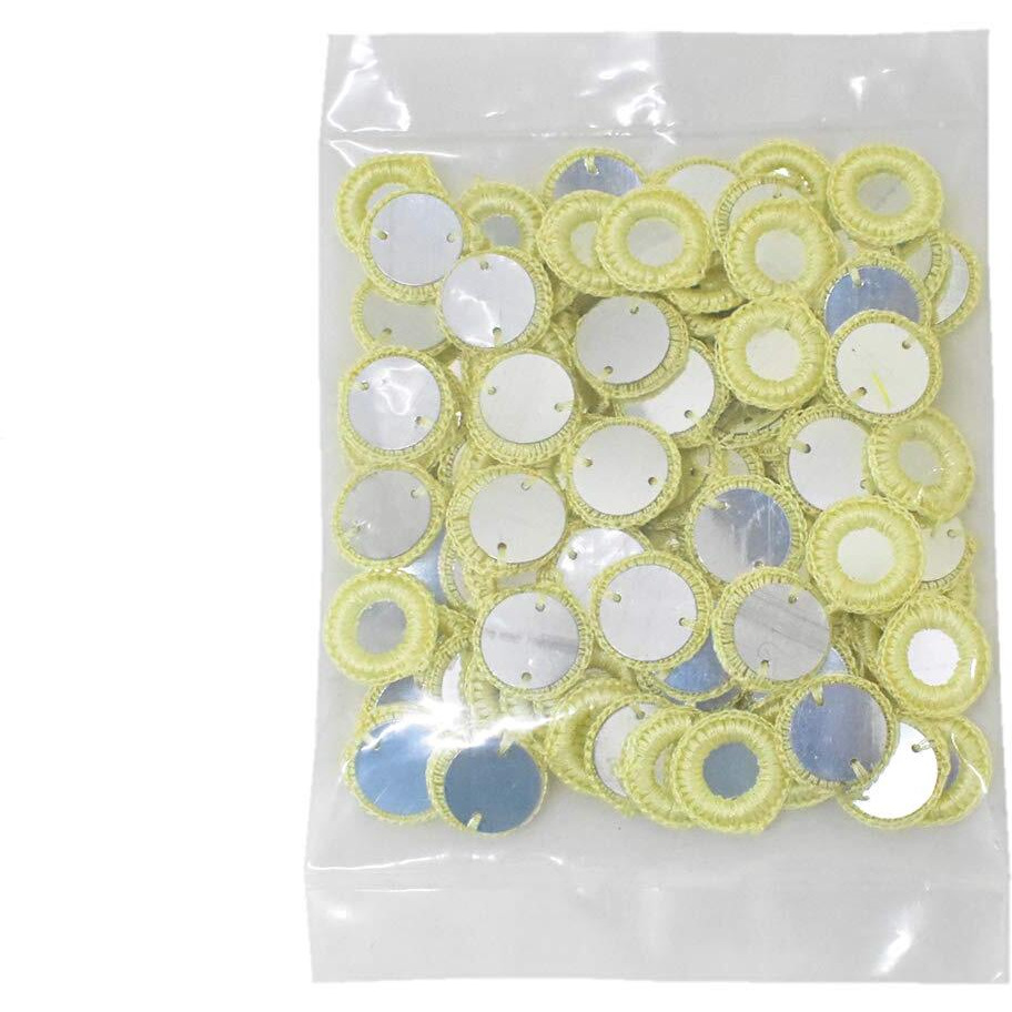 Embroiderymaterial Crochet Rings For Craft, Decoration And Embroidery (20Mm, Light Yellow, 100 Pieces)
