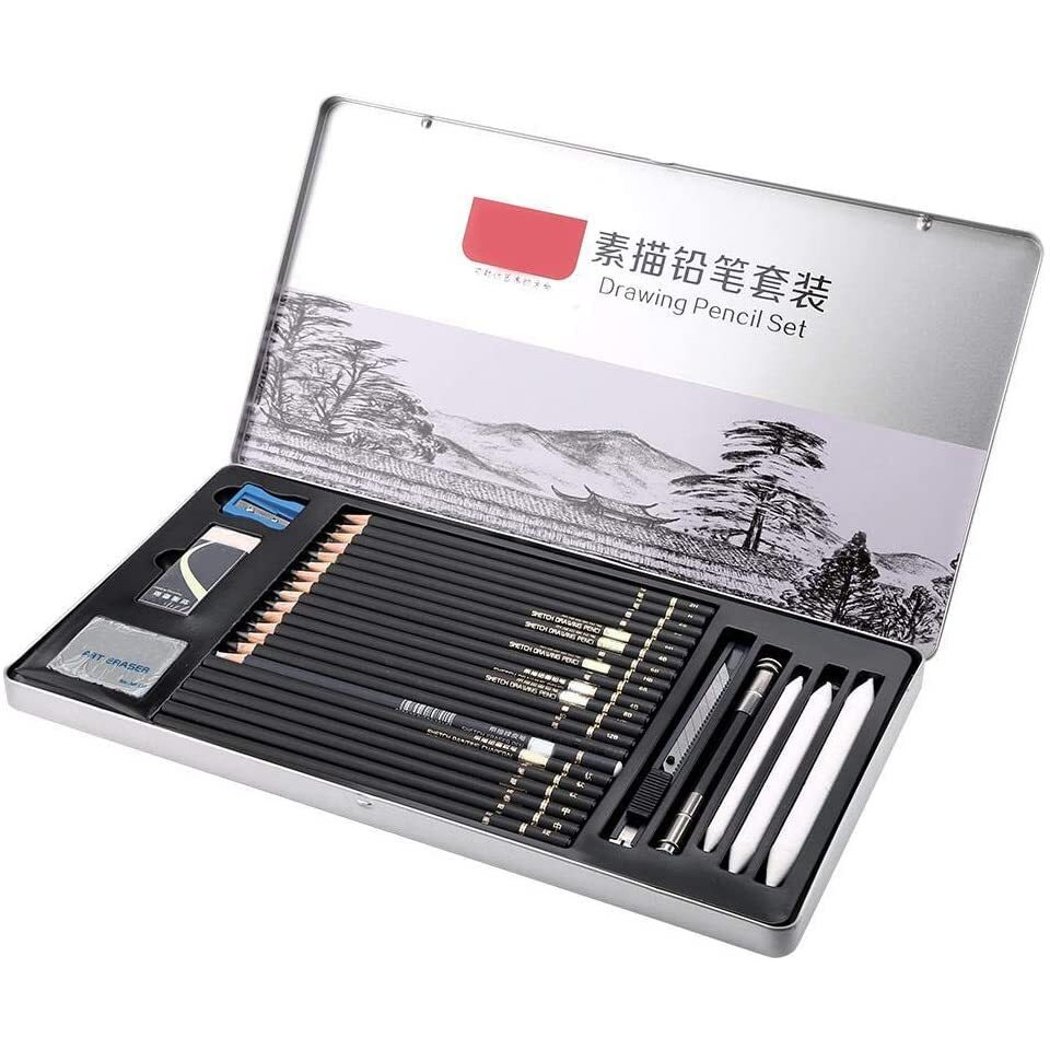 Funblast Professional Sketching & Drawing Art Tool Kit - Drawing Pencils , Graphite Pencil Set, Art Pencils, Shading Pencils Set Of 29 Pcs